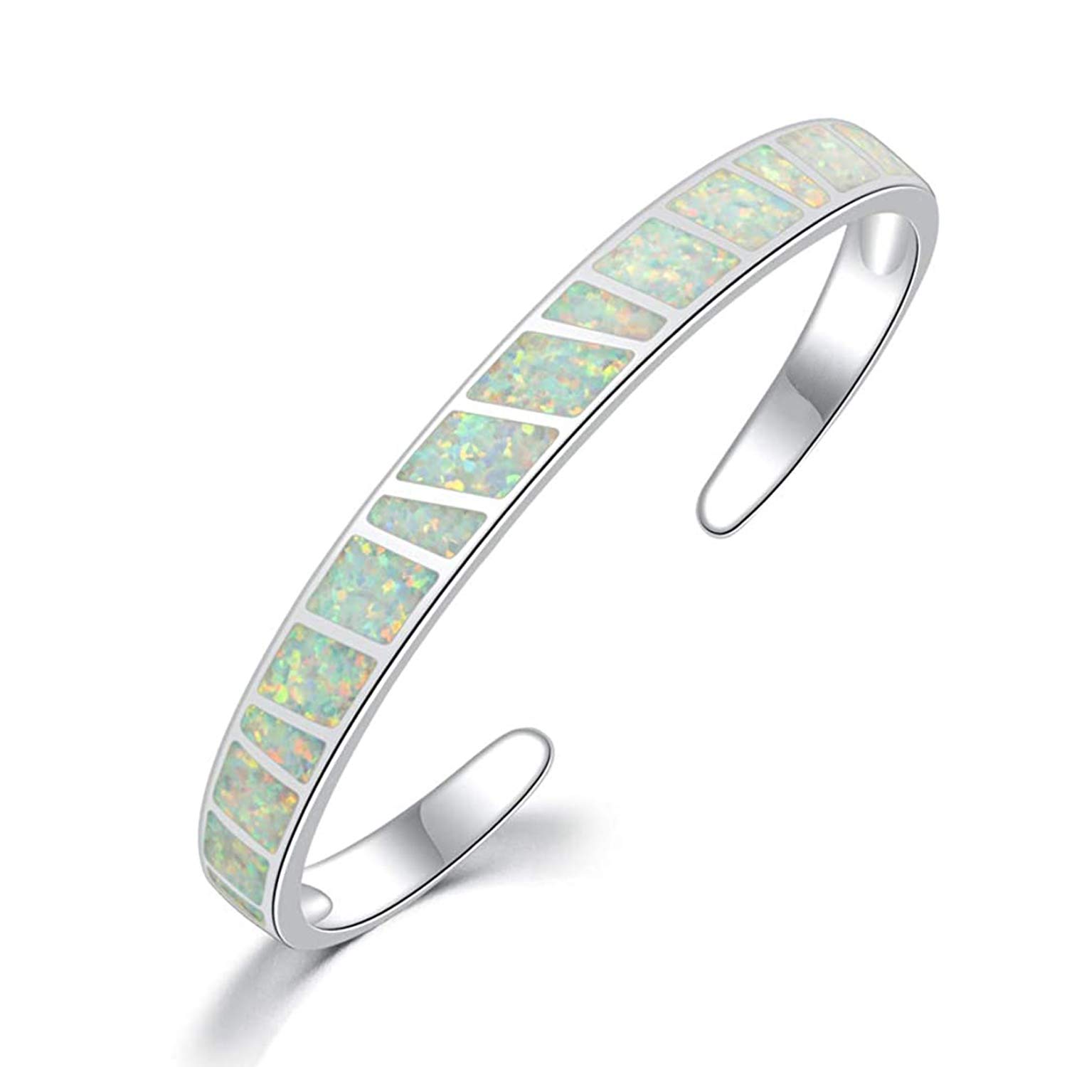 Opal Gold Plated Hypoallergenic Cuff Bracelet for Women - Elegant Open Bangle with Gemstone, Perfect for Parties, Weddings & Everyday Wear
