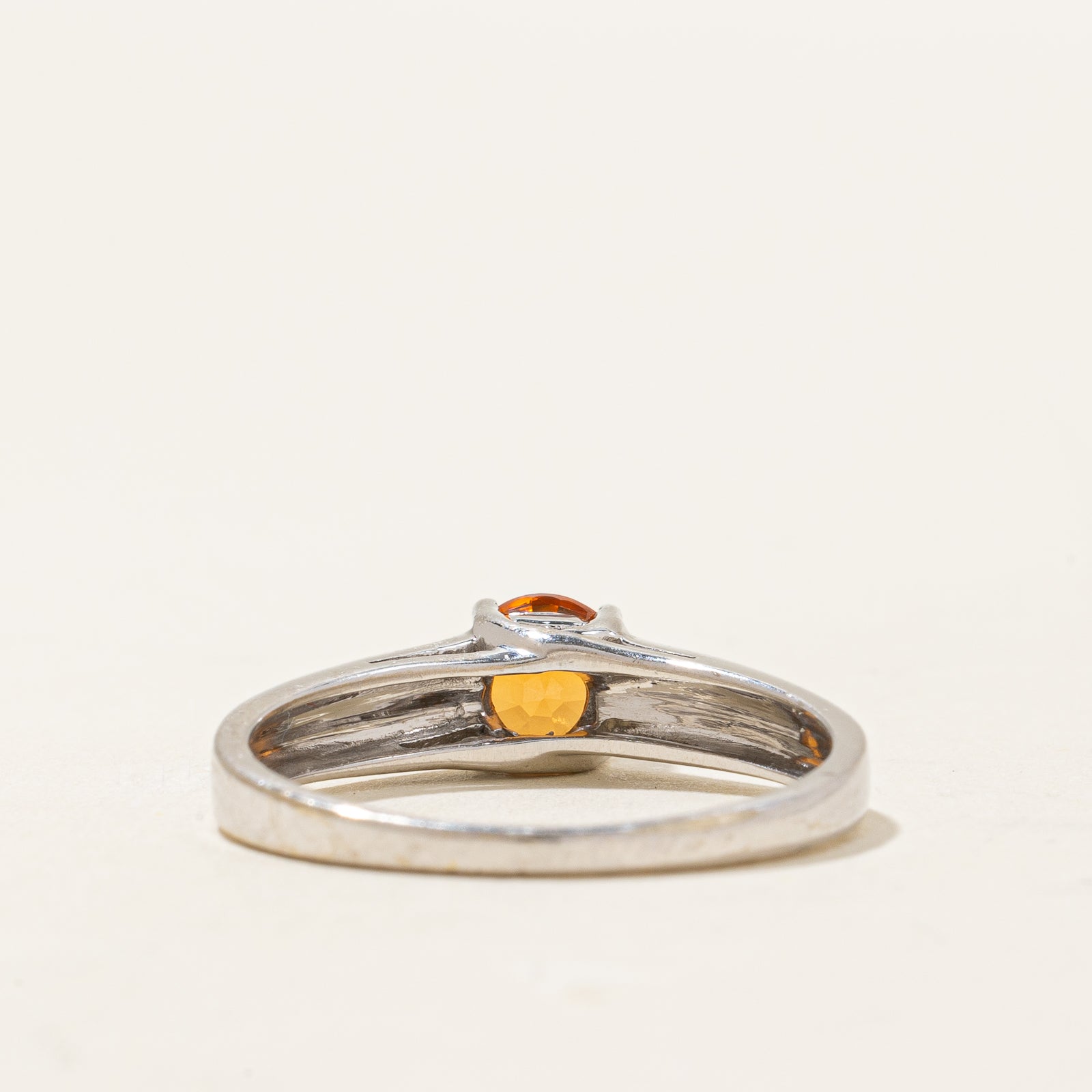 Natural Mandarin Citrine Ring for Women - 0.50ct Oval Cut Gemstone in 925 Sterling Silver - Size 8 - Elegant Birthstone Jewelry for Everyday Wear & Special Occasions