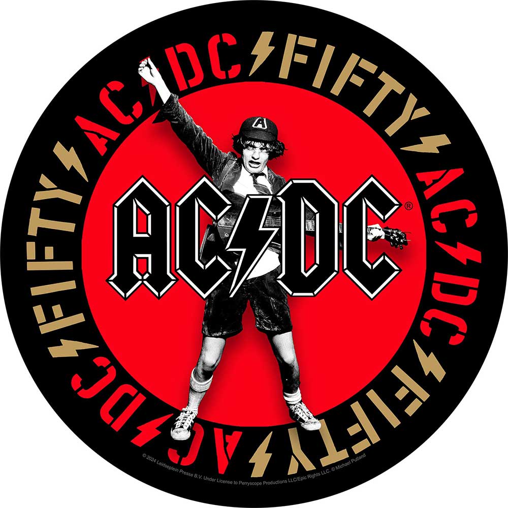 AC/DC Woven Sew-On Patches - Angus Young Emblem for Jackets, Vests & Backpacks | Rock Band Merchandise for Fans & Collectors