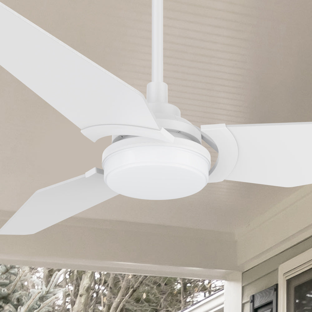 52 Inch Smart Ceiling Fan with LED Light & Remote Control - Perfect for Outdoor Patio, Deck, and Covered Porch Areas - Energy Efficient & Weather Resistant