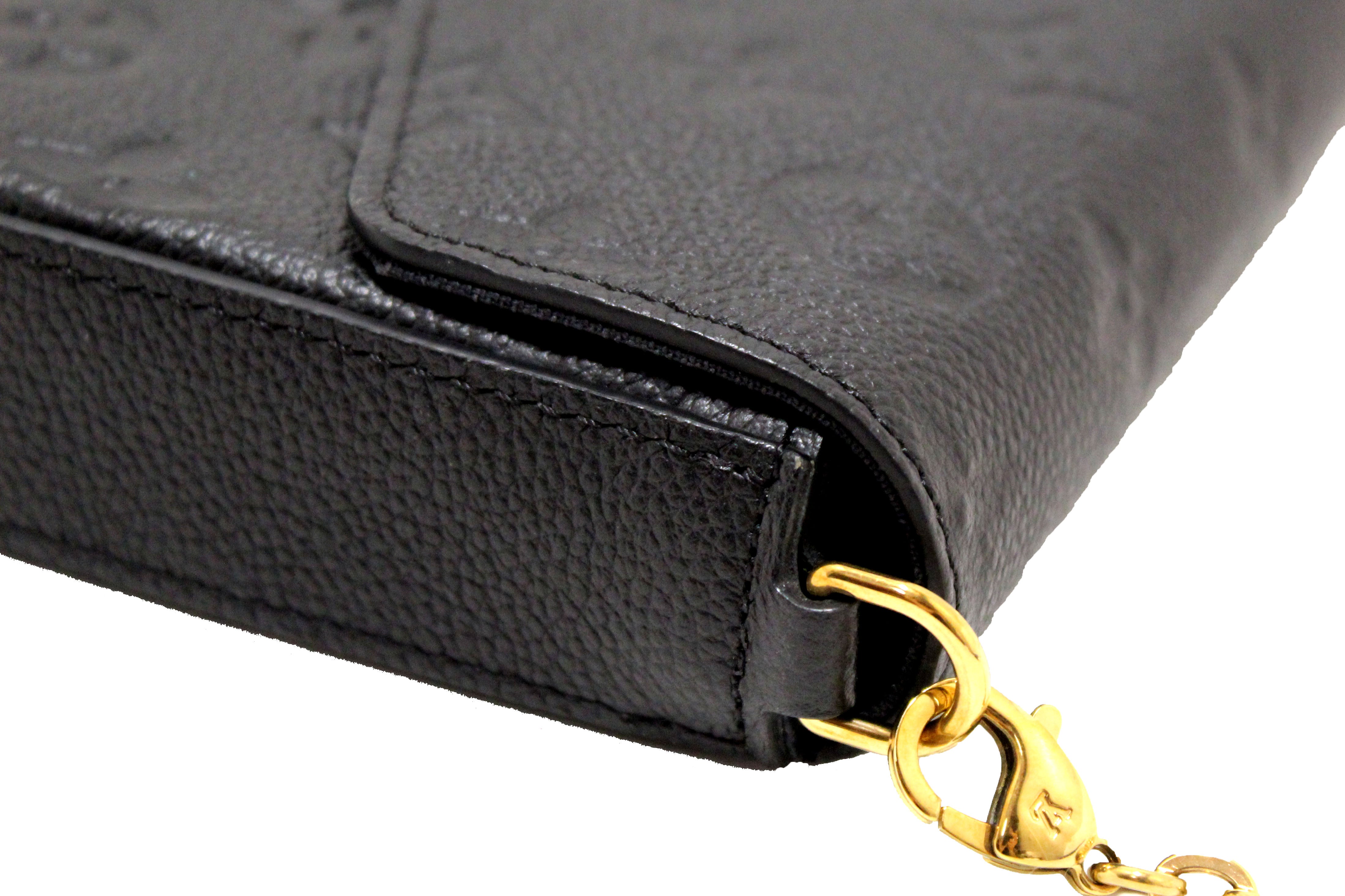 Authentic Louis Vuitton Black Monogram Empreinte Felicie Pochette Crossbody Bag - Luxury Designer Handbag for Women, Perfect for Date Night, Parties & Everyday Use