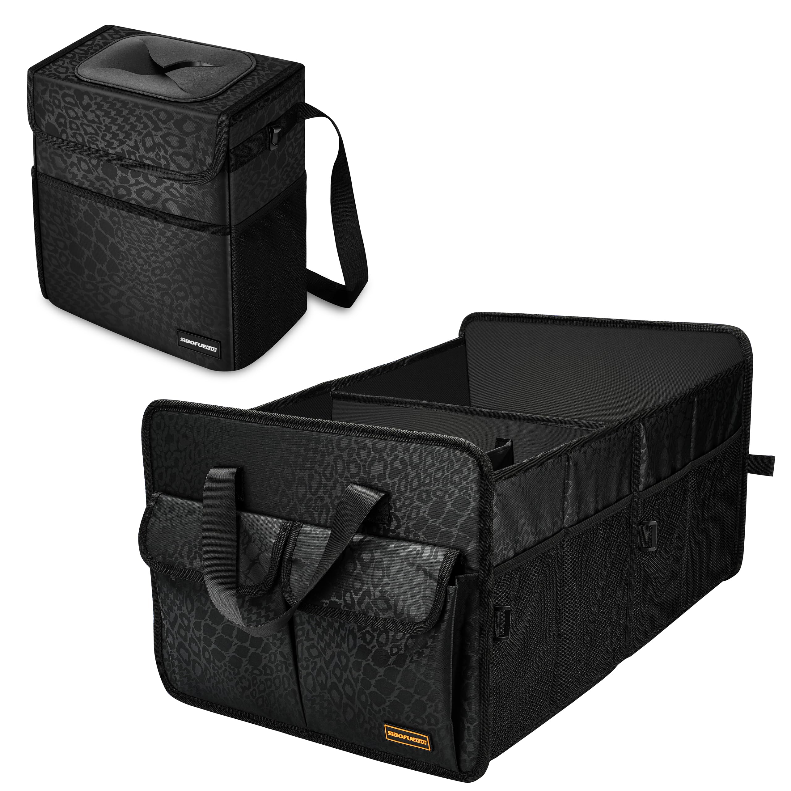 Car Trash Can and Truck Organizer - Portable Auto Garbage Bin & Storage Solution for Road Trips, Commuting, and Travel
