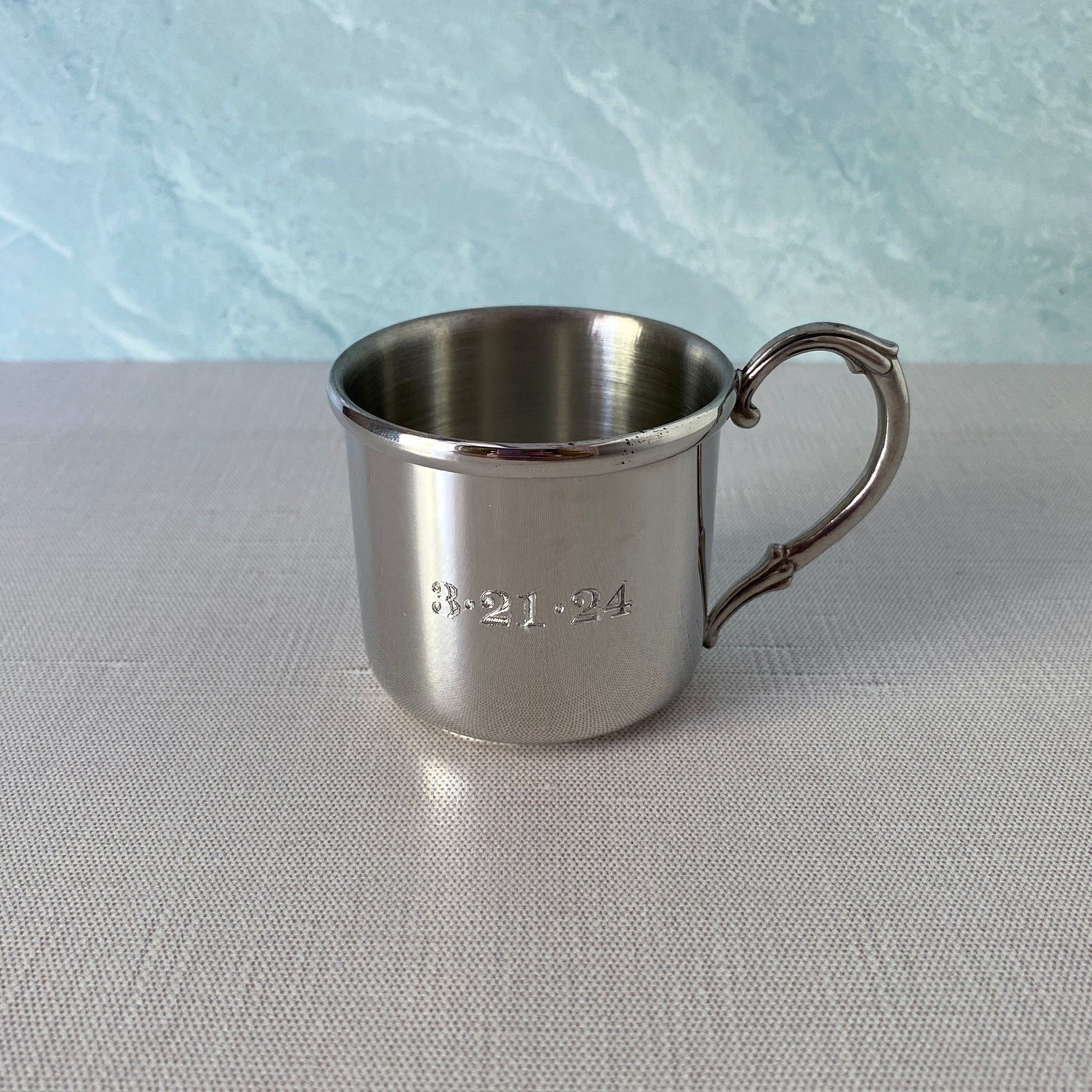 Premium Pewter Easton Baby Cup - Engraved Keepsake for Christening, Baptism & First Birthday Gifts - Perfect for Newborns & Toddlers
