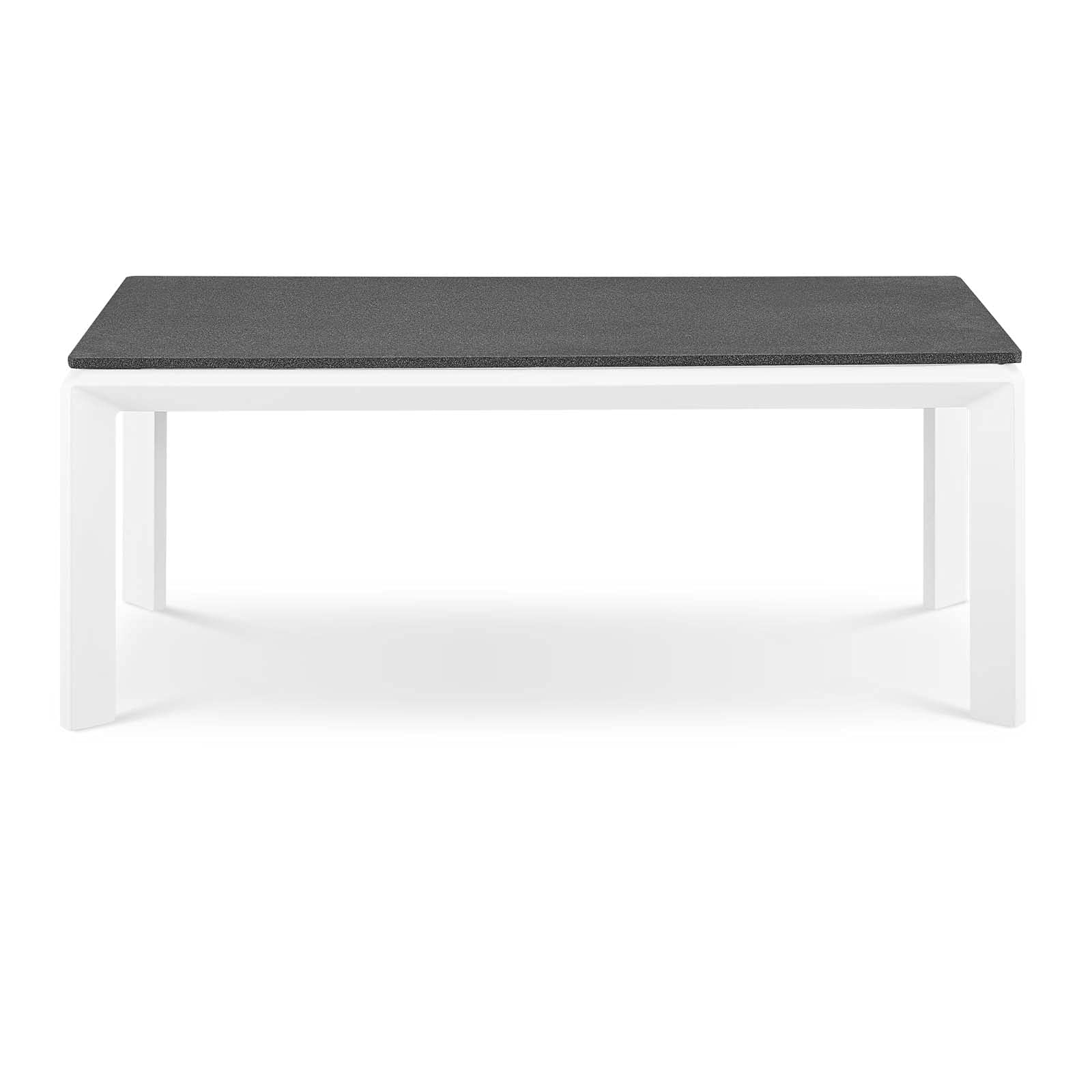 Modern White Aluminum Rectangular Coffee Table - Outdoor Patio, Balcony, Cafe & Bistro Lounge Furniture for Relaxing & Entertaining