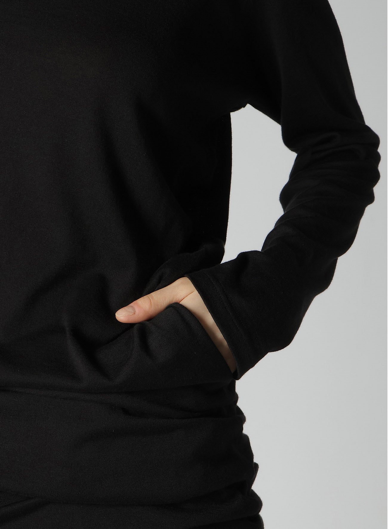 56/2 Gauze Single Jersey Side Draped Long Sleeve Top - Breathable & Stylish Women's Blouse for Casual Wear, Summer Outfits, and Layering