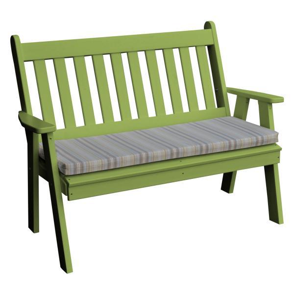 Poly Traditional English Garden Bench - Durable Outdoor Patio Furniture for Gardens, Parks, and Backyards