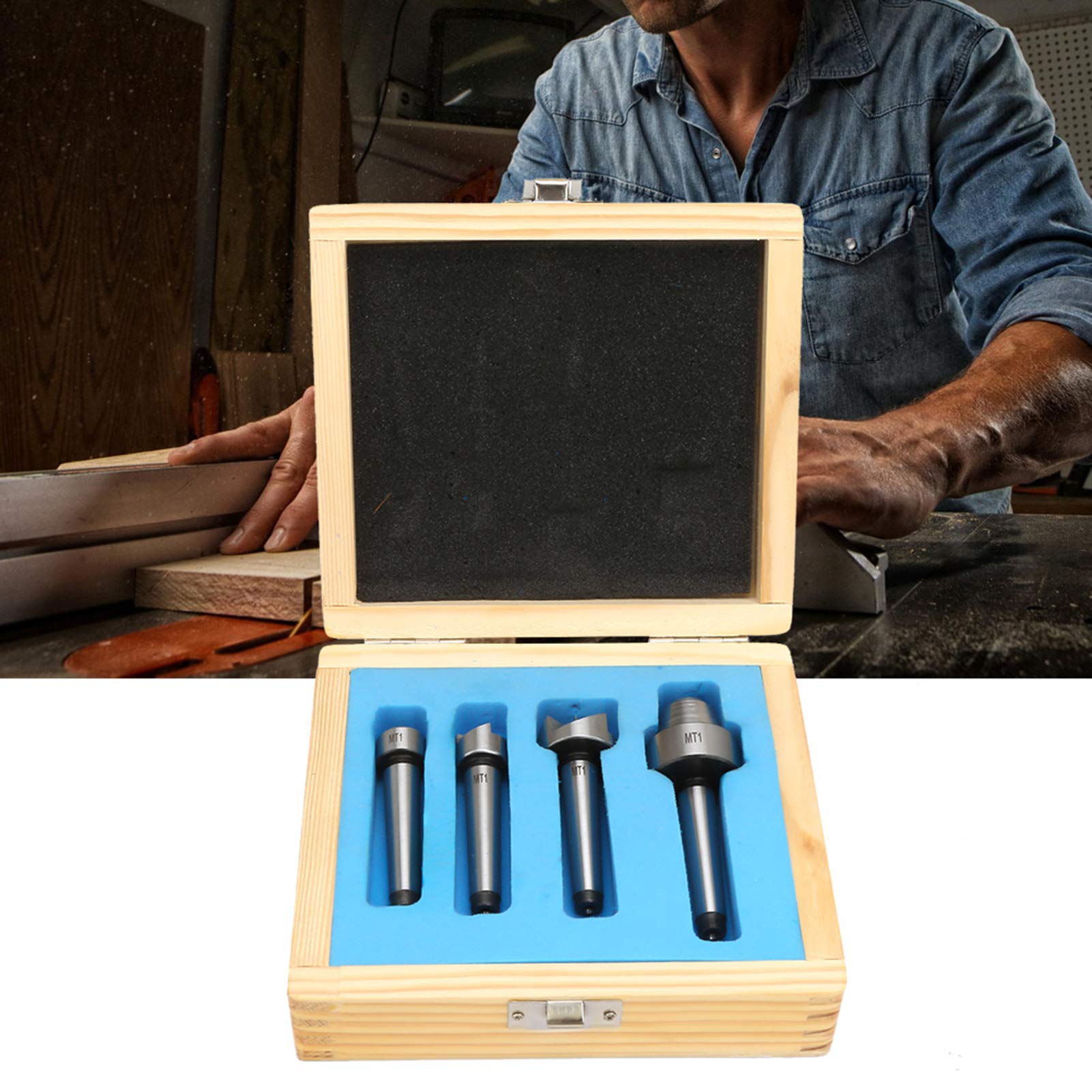 4PCS Wood Lathe Turning Spur Cup Center Set - MT1 Taper for Woodworking Tools | Perfect for DIY Woodturning Projects & Professional Wood Lathe Accessories