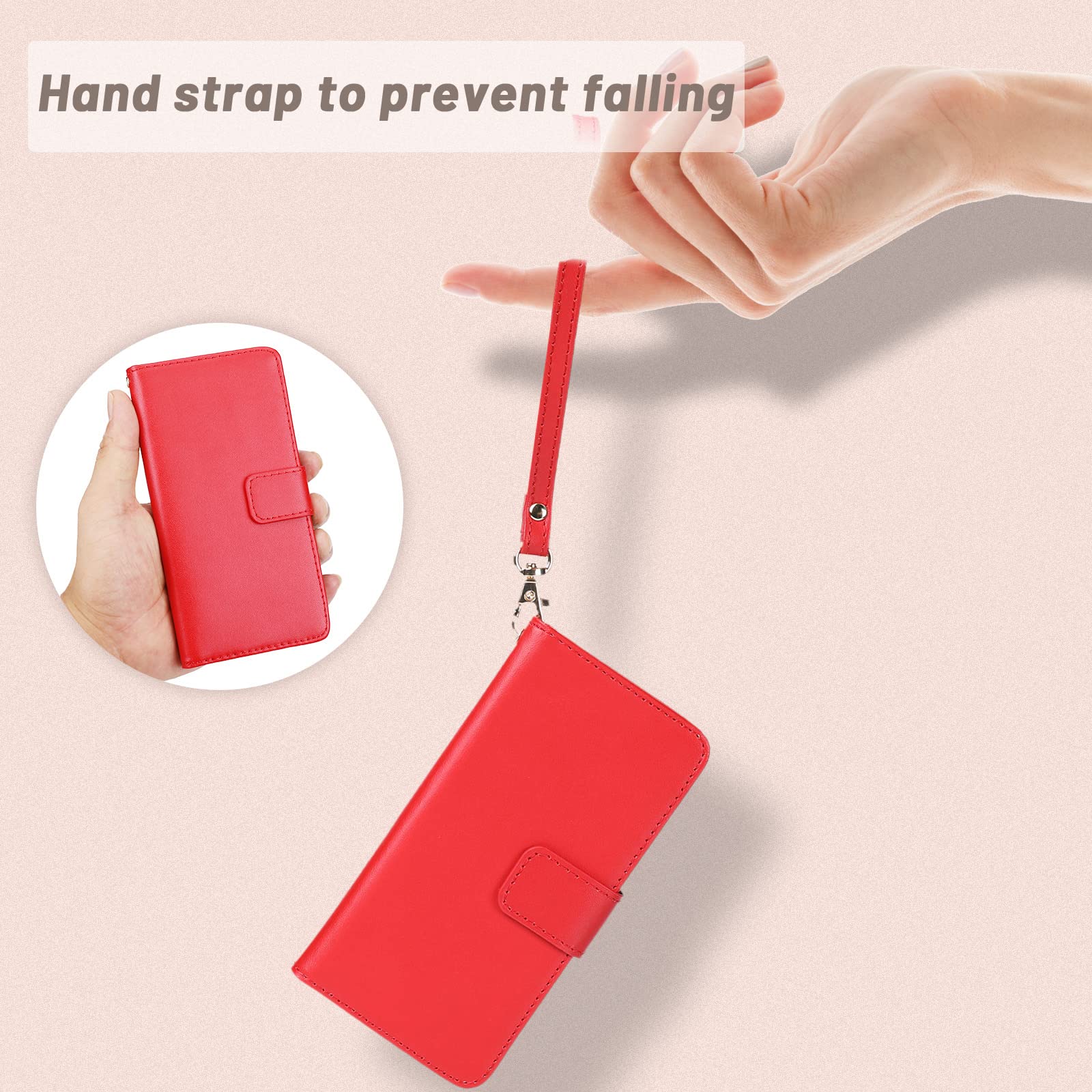 Premium Genuine Leather Flip Wallet Case for iPhone 13 Pro Max (6.7