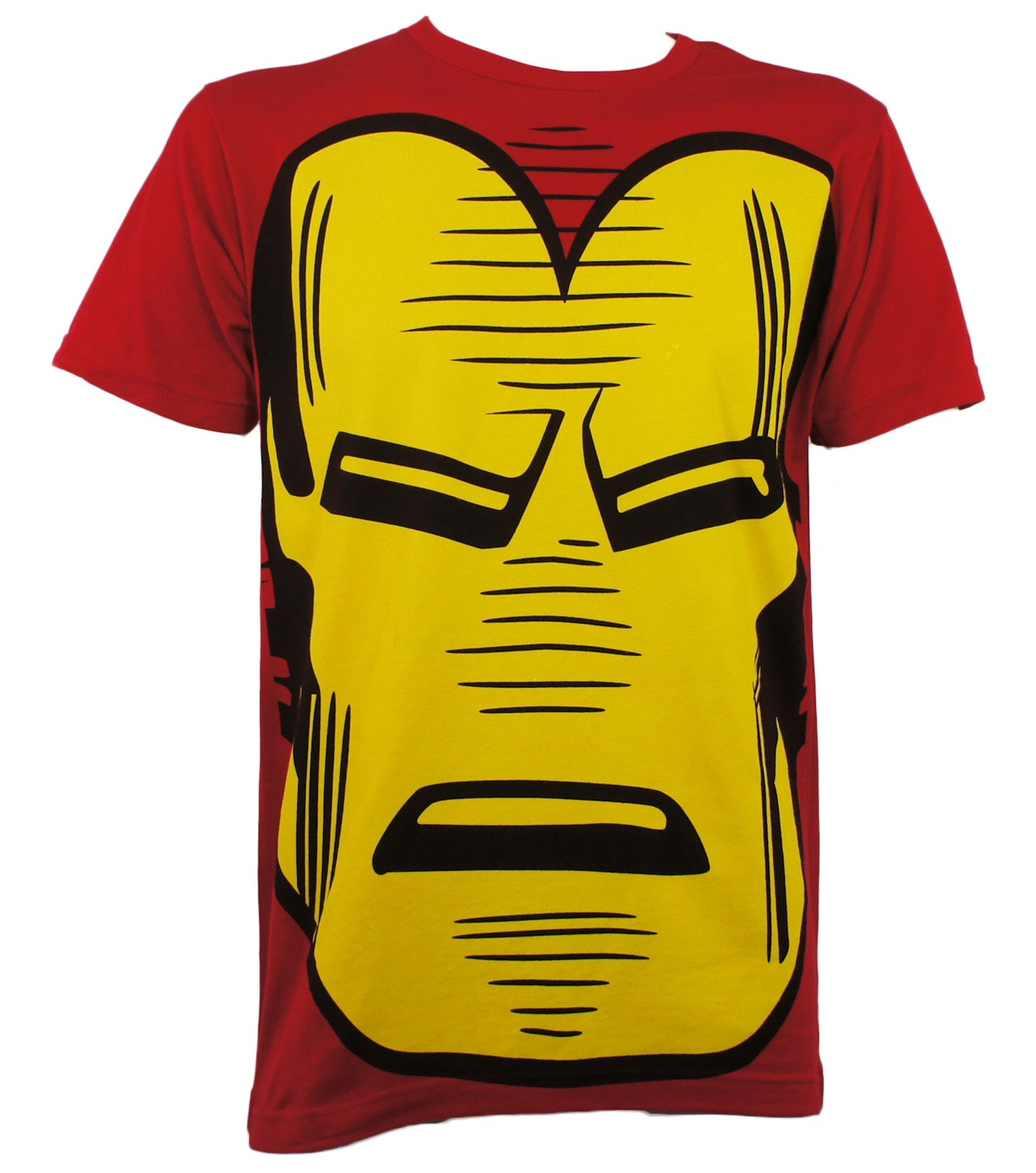 Marvel Iron Man Big Head Face Print T-Shirt for Men - Superhero Graphic Tee for Casual Wear, Cosplay & Comic Con