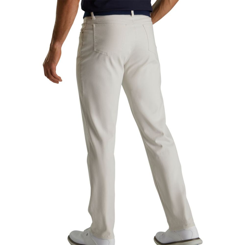 Footjoy Men's Cotton Twill 5 Pocket Casual Pants - Stone Color (Previous Season Style) - Perfect for Golf, Office Wear & Everyday Comfort