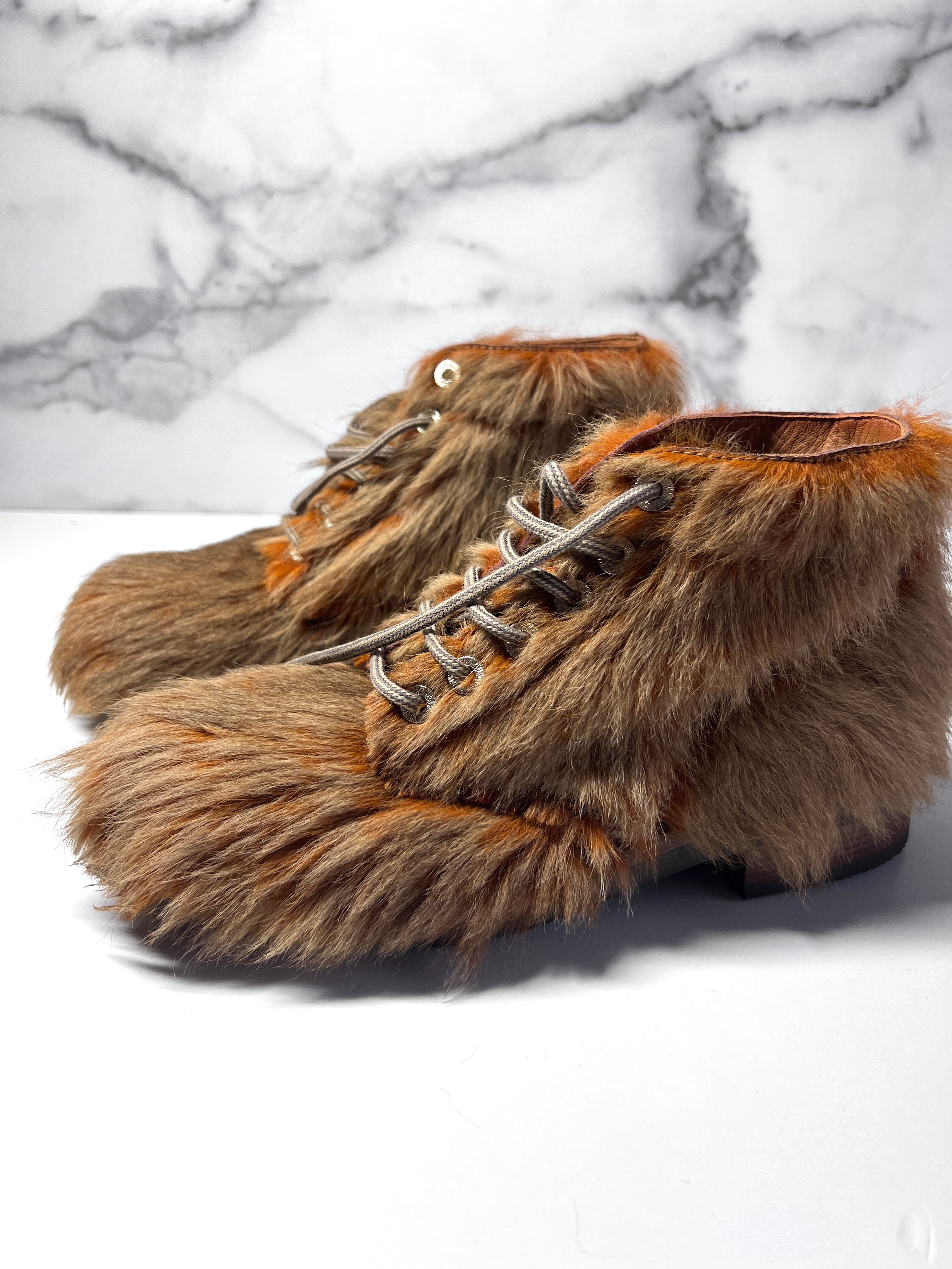 Chanel Fur Boots Women's Size 6.5C - Luxury Winter Fashion for Cold Weather & Special Occasions