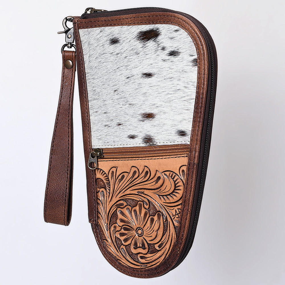 American Darling Hand-Tooled Genuine Leather Women's Western Handbag Purse with Hair On Hide - Perfect for Cowgirl Fashion, Rodeo Events & Western Style Outfits