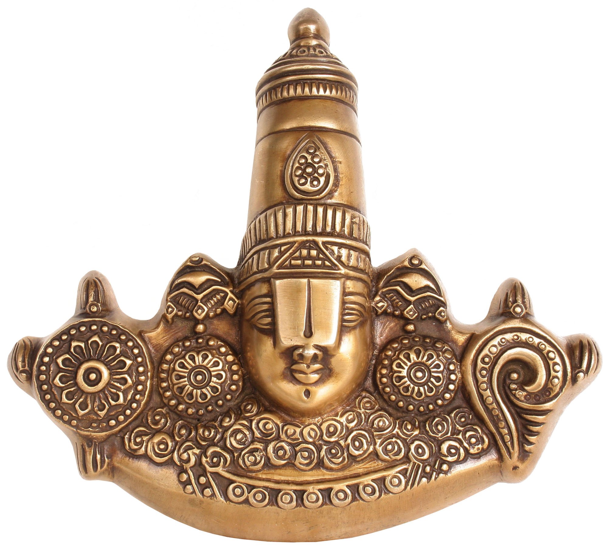 Lord Venkateshvara Brass Wall Hanging Sculpture | Hindu Deity Home Decor | Perfect for Pooja Room, Meditation Space & Spiritual Gift