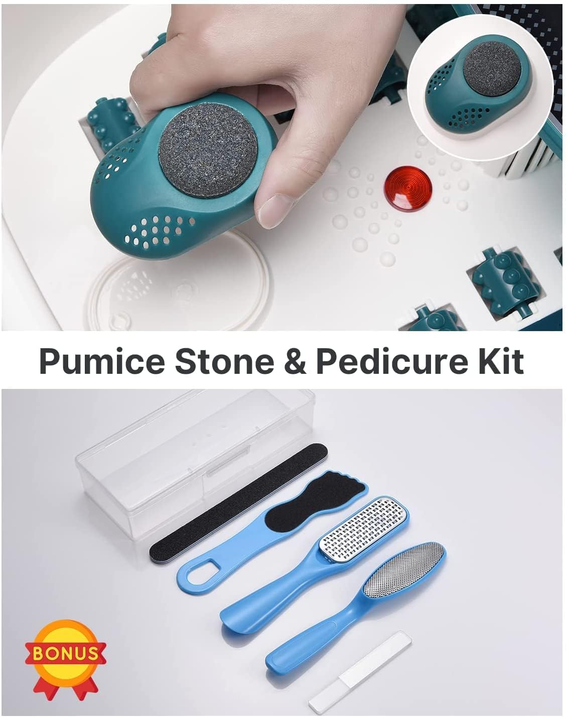 RENPHO Electric Foot Spa Massager with Heat, Shiatsu Rollers, Vibration & Bubbles - GFCI Protected Pedicure Foot Bath with Temperature Control & 22 Removable Massage Nodes - Perfect for Relaxation, Home Spa & Foot Care Therapy