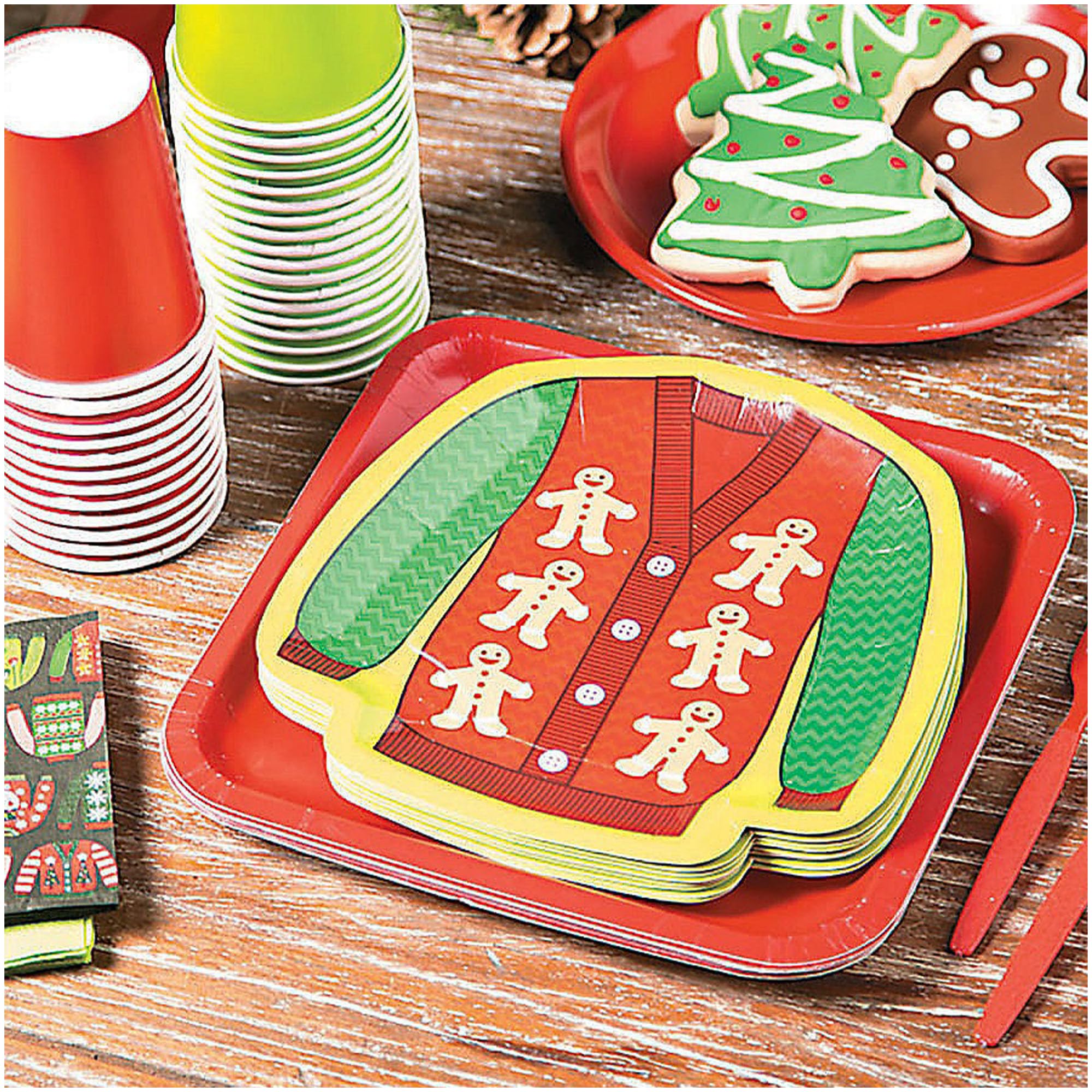 Ugly Christmas Sweater Party Supplies - 16 Dessert Plates & Beverage Napkins Set for Tacky Holiday Parties | Perfect for Christmas Office Parties, Family Gatherings & Festive Celebrations