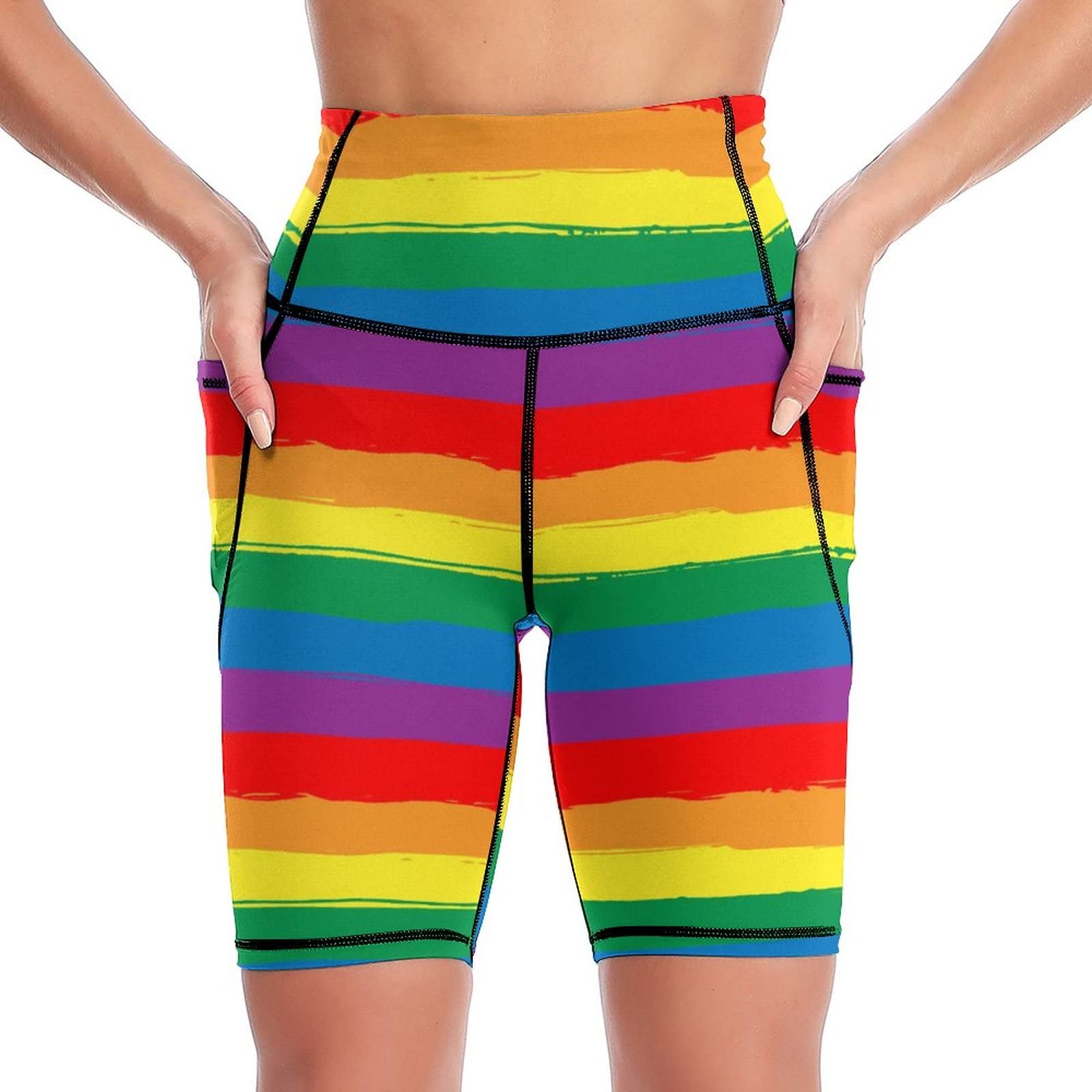 Cubirmin Women's High Waist Biker Shorts with Side Pockets - Workout, Running, Yoga & Cycling Shorts for Women | Perfect for Gym, Outdoor Sports & Casual Wear