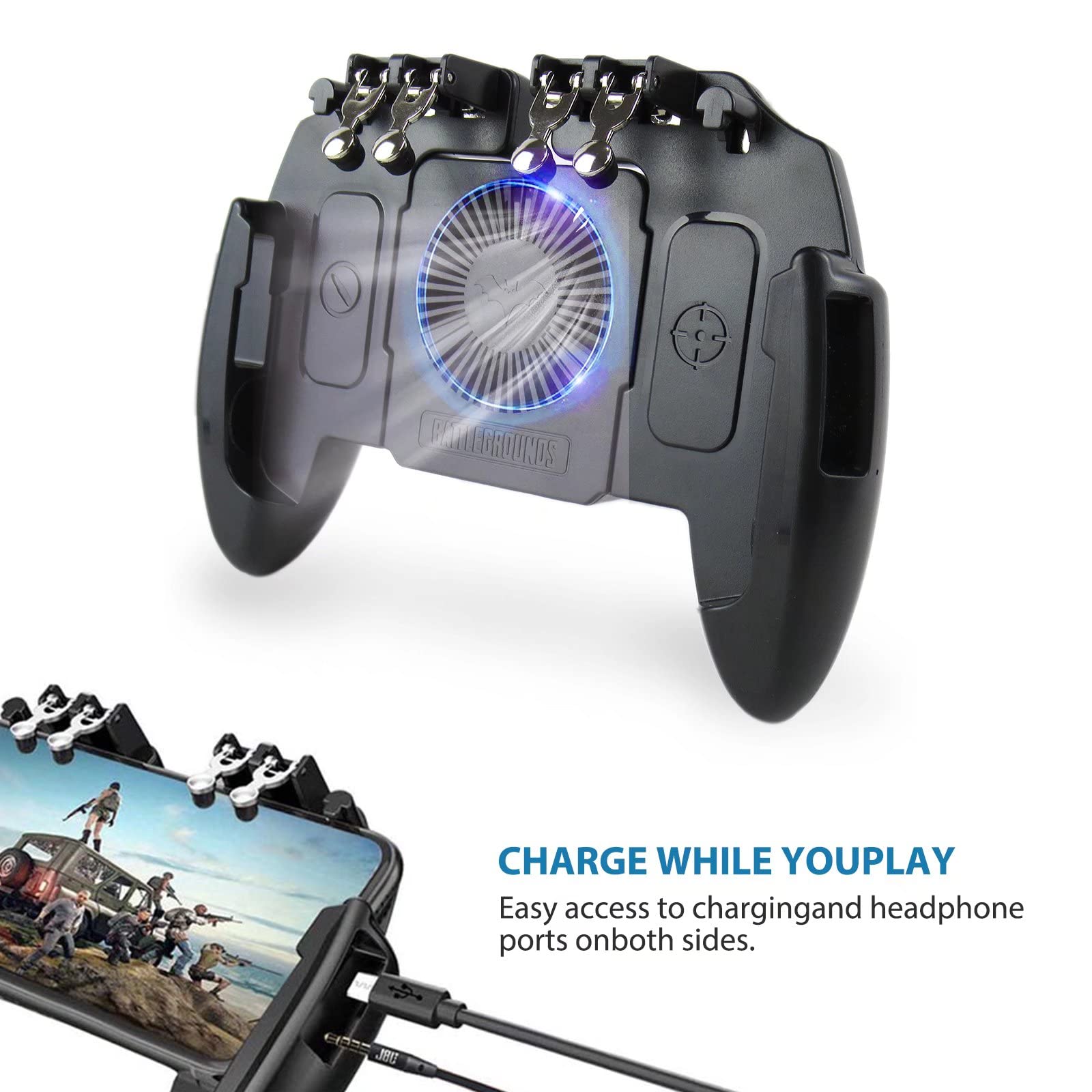 Wireless Game Controller for PUBG Mobile - Trigger Joystick Gamepad Compatible with iPhone & Android Phones - Perfect for FPS Gaming & Competitive Play