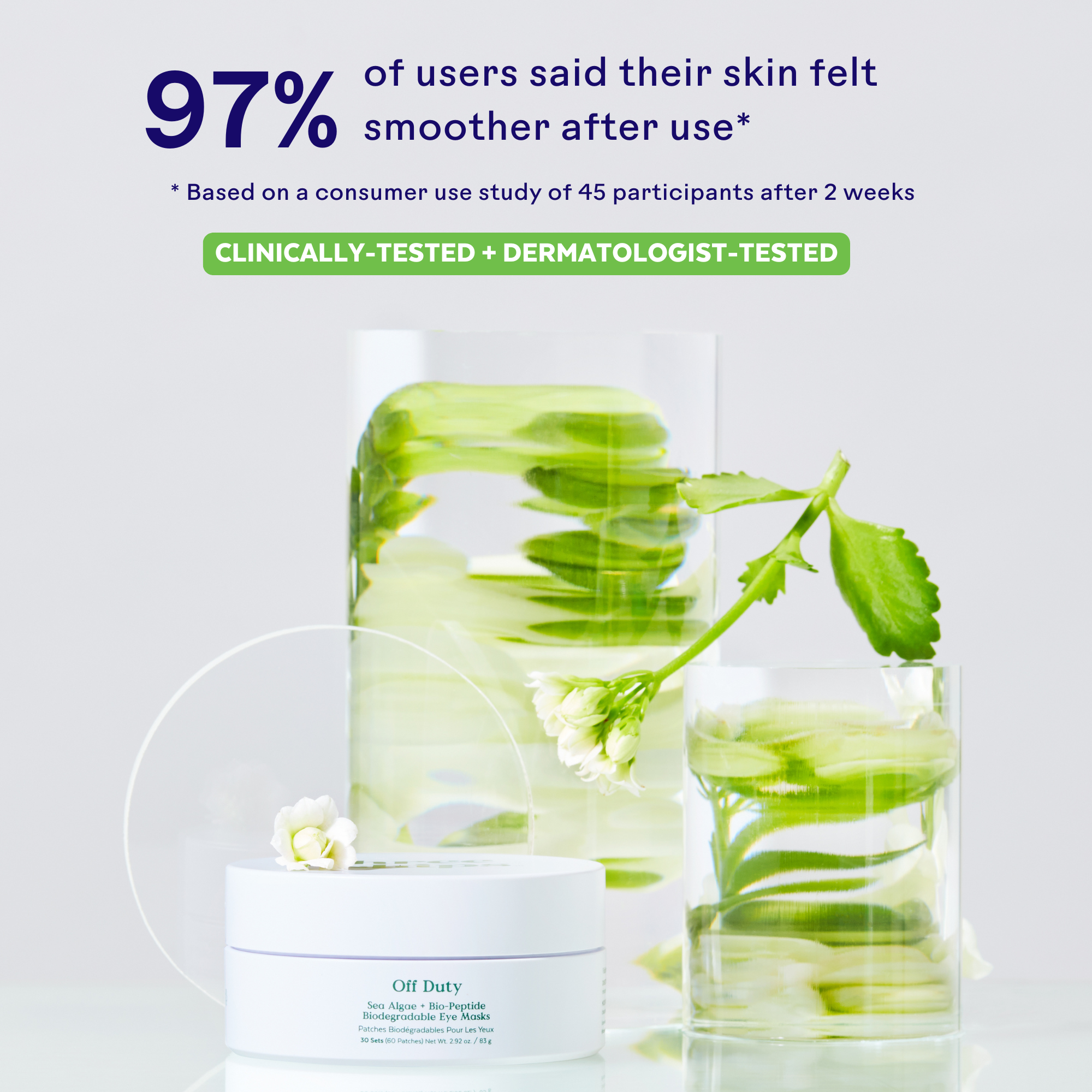 OffDuty™ Biodegradable Under Eye Patches with Sea Algae & Bio Peptide - Reduce Dark Circles & Puffiness for Glowing Skin | Perfect for Travel, Spa Days & Nighttime Skincare Routine