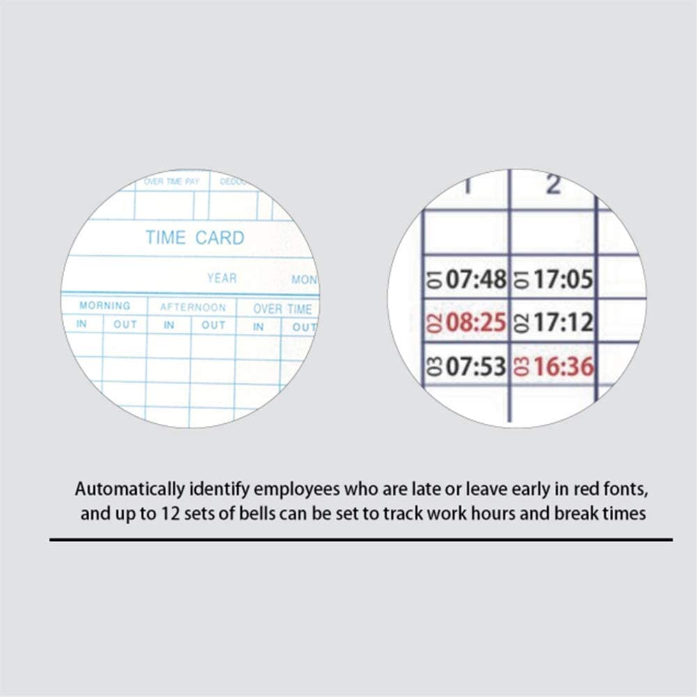 Small Business Employee Time Clock - Attendance & Absence Tracker with 100 Time Cards, 2 Security Keys, Ink Ribbon Cartridge & Manual | Ideal for Office, Retail & Restaurant Workforce Management