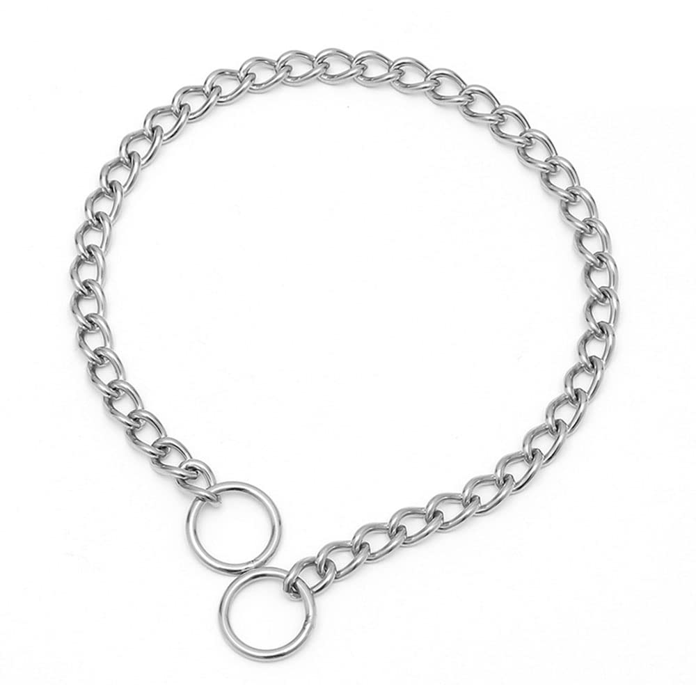 Premium SUS304 Stainless Steel Dog Training Choke Collar - Adjustable 3.5mm x 60cm for Small, Medium & Large Dogs - Durable Chrome Plated Metal Pet Supplies for Obedience Training, Walking & Outdoor Activities