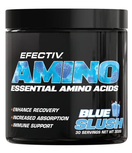 Efectiv Nutrition Amino 300g Blue Slush - Premium BCAA Powder for Muscle Recovery & Energy Boost - Ideal for Post-Workout, Gym & Fitness Enthusiasts