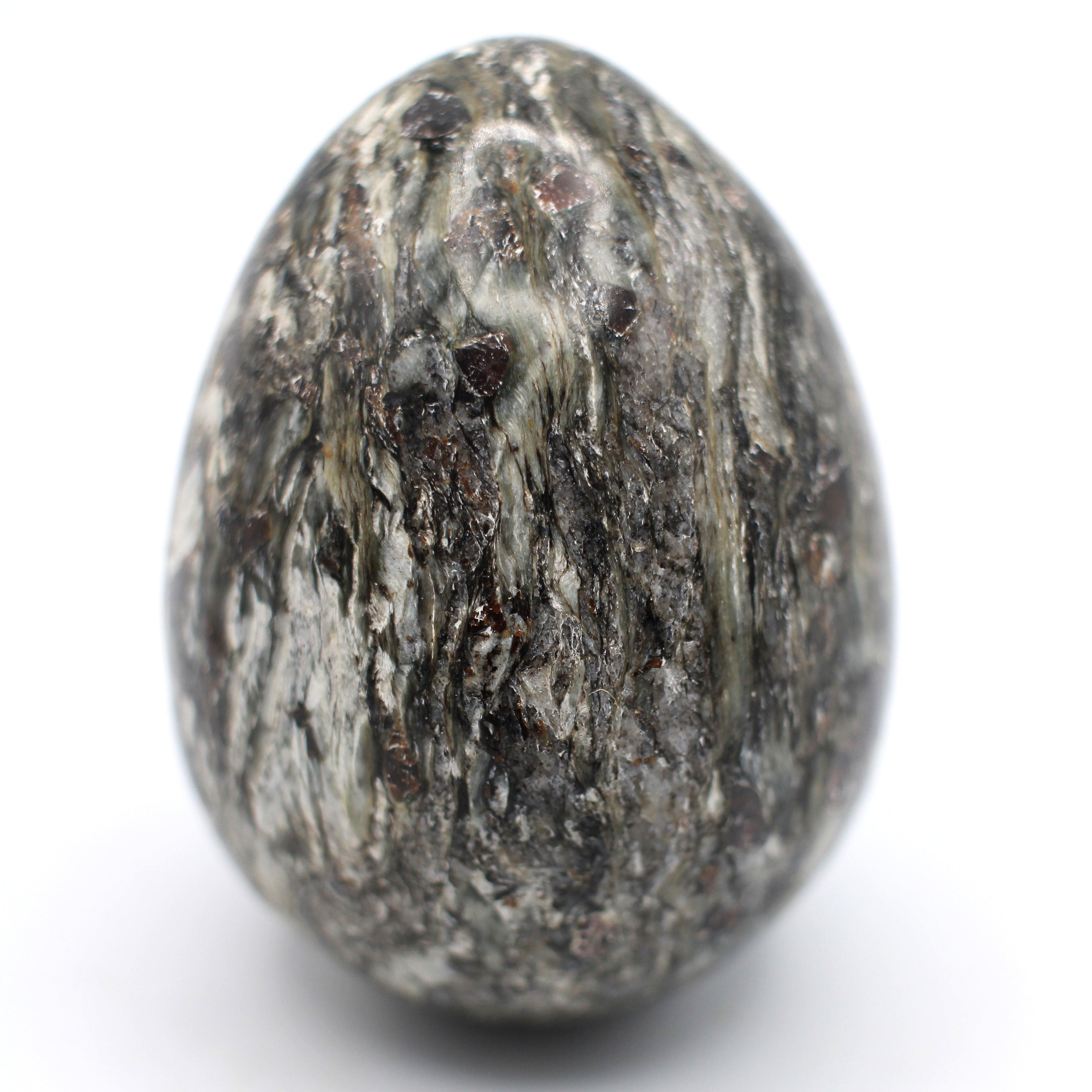 Natural Canadian Staurolite Garnet Mica Schist Egg - Unique Healing Crystal for Meditation, Reiki & Home Decor - Collectible Mineral Specimen for Spiritual Healing & Energy Work