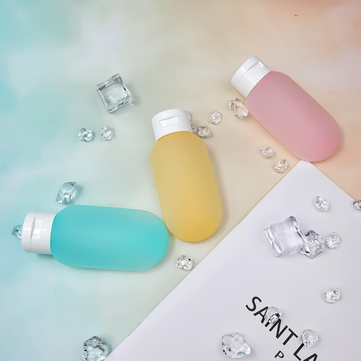 INOVERA 3-Pack 60ml Travel Toiletries Bottles Set - Refillable Leak-Proof Squeeze Bottles for Shampoo, Body Lotion & Liquid Soap (Multicolor) | Perfect for Air Travel, Gym, Camping & Vacation Essentials