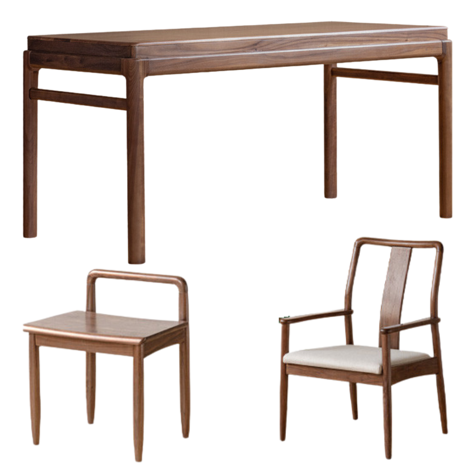 47.2x25.6x27.5 inch / 120x65x70 cm / walnut color / tea table+chair 3 pcs
