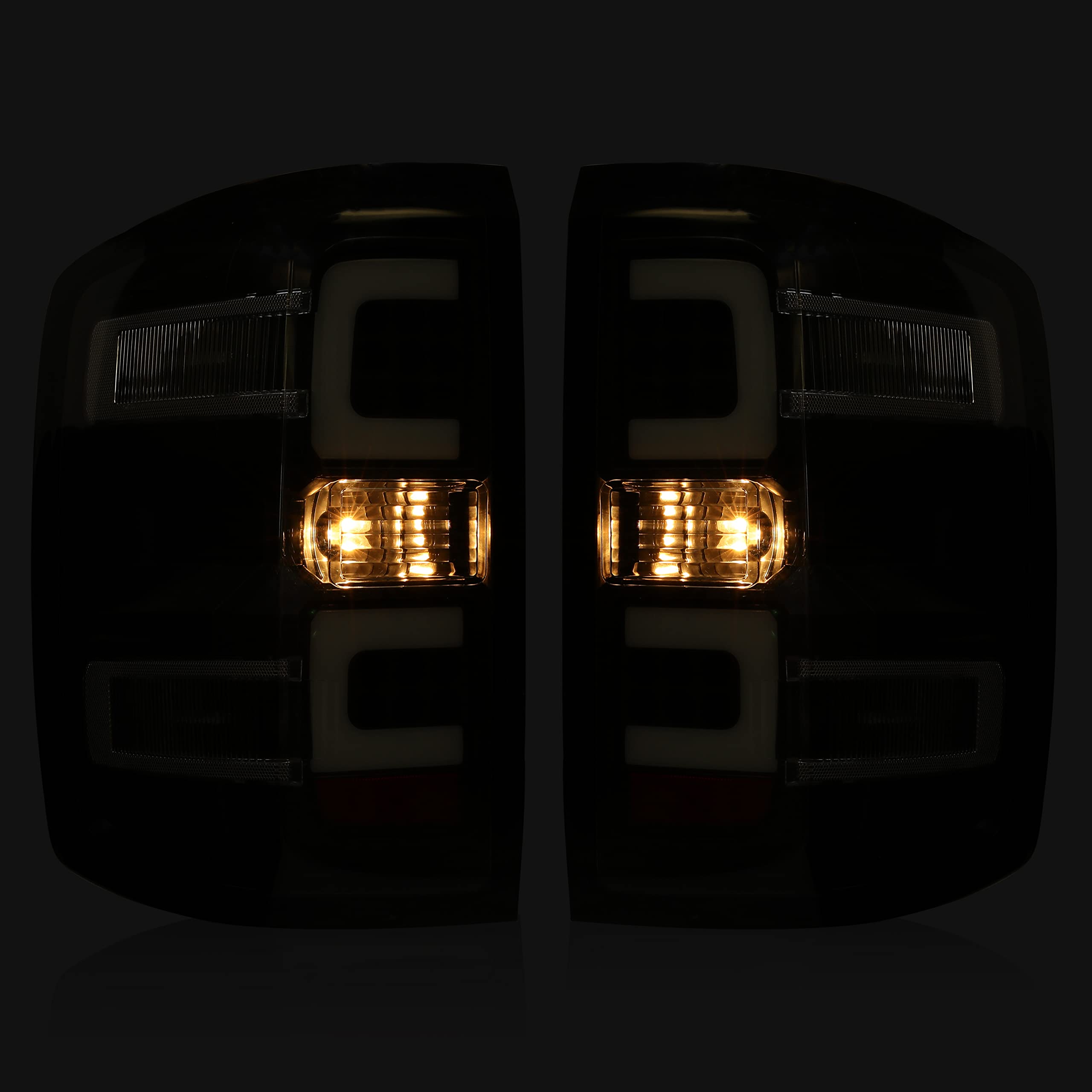 KUAFU LED Tail Light Lamps for 2015-2018 GMC Sierra 3500HD Dually - Replacement Brake Running Lights with Turn Signals & Harness | Enhanced Visibility & Safety for Night Driving & Towing