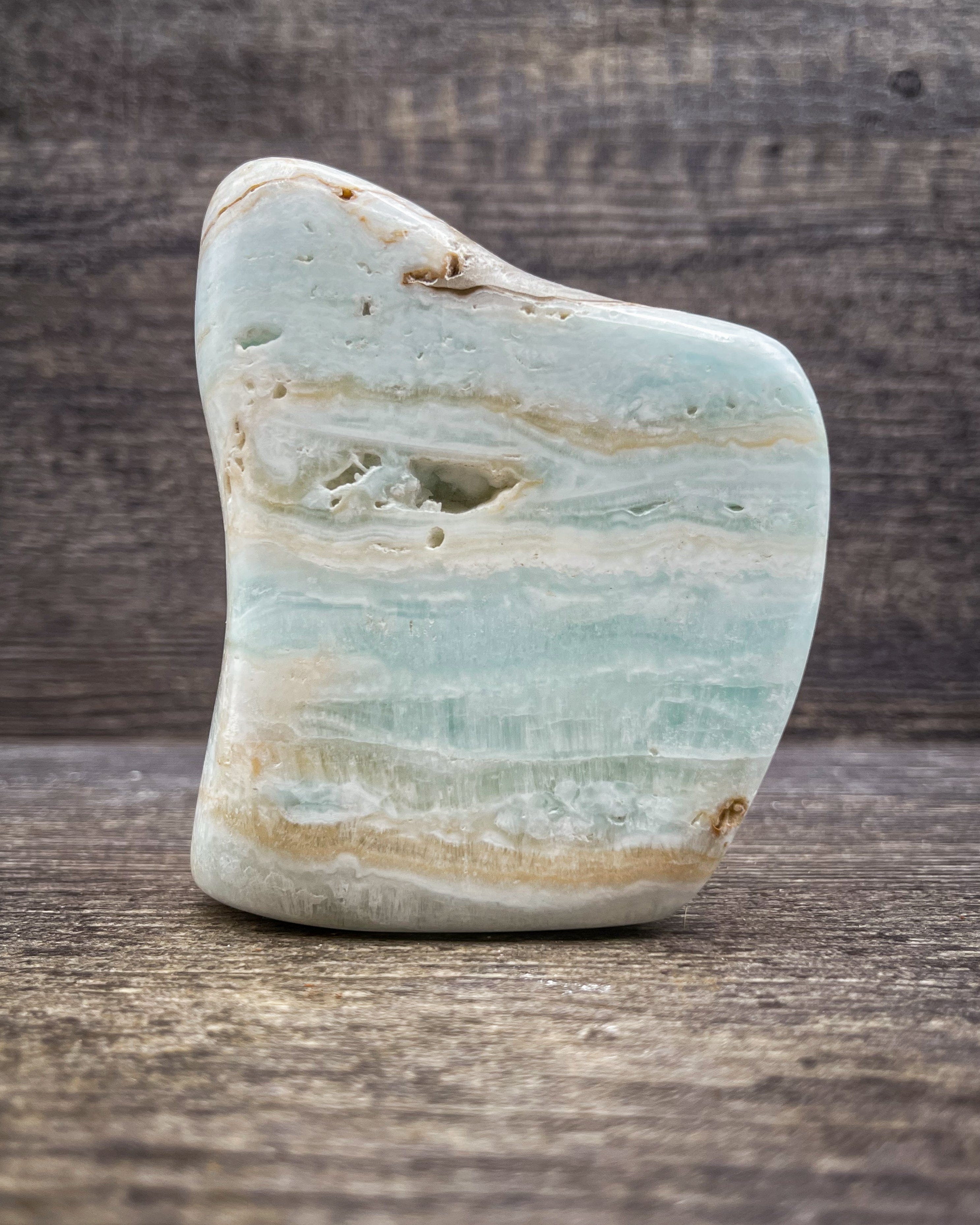 Natural Caribbean Calcite Freeform Stone - 352g Raw Crystal for Healing, Meditation & Home Decor