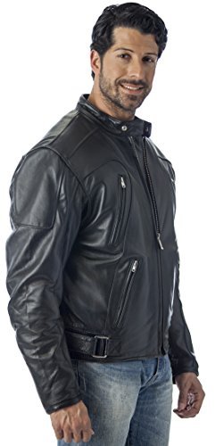 Premium REED Men's Motorcycle Jacket - Genuine Leather with Zipper Air Vents for Comfort & Style | Ideal for Riding, Biker Events & Outdoor Adventures