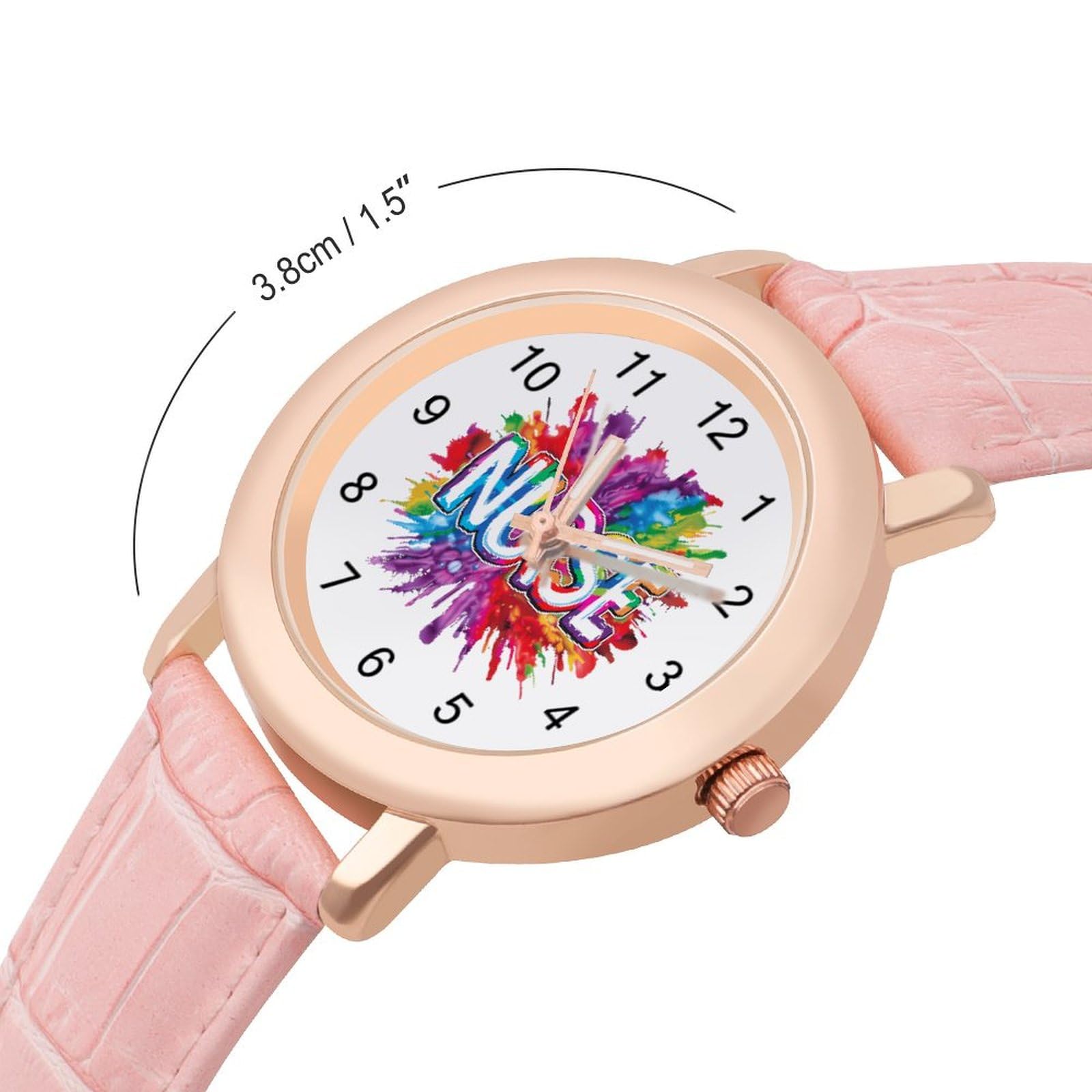 Tie Dye Women's Watch with Leather Strap - Classic Quartz Bracelet Watch for Nurse Appreciation Day, Travel & Work - Perfect Gift for Nurses & Professionals
