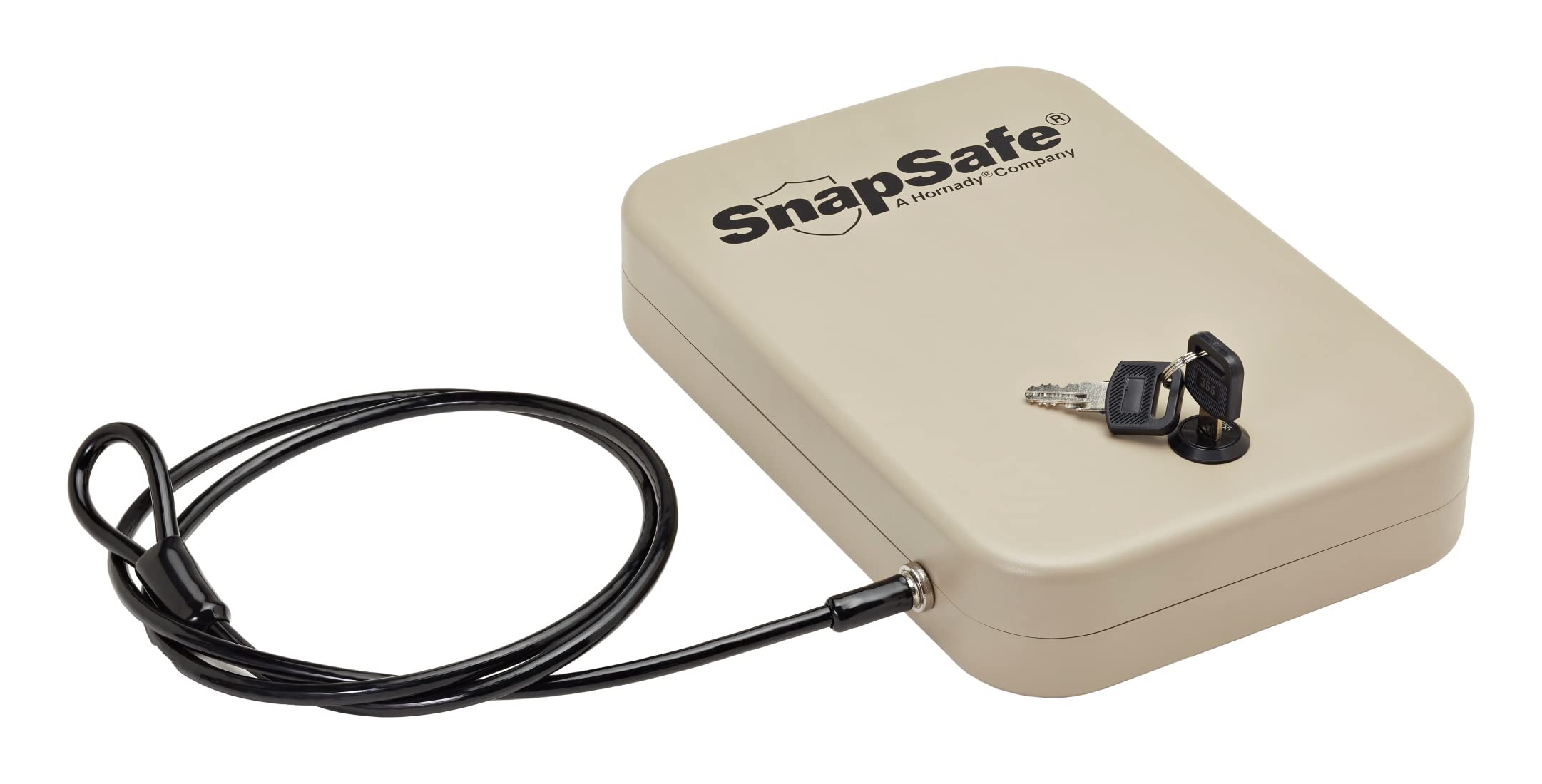 SnapSafe Portable Lock Box for Guns, Valuables & Documents - Secure Handgun Safe with 2 Keys & Patented Security Cable - Ideal for Car, Home & Travel Use