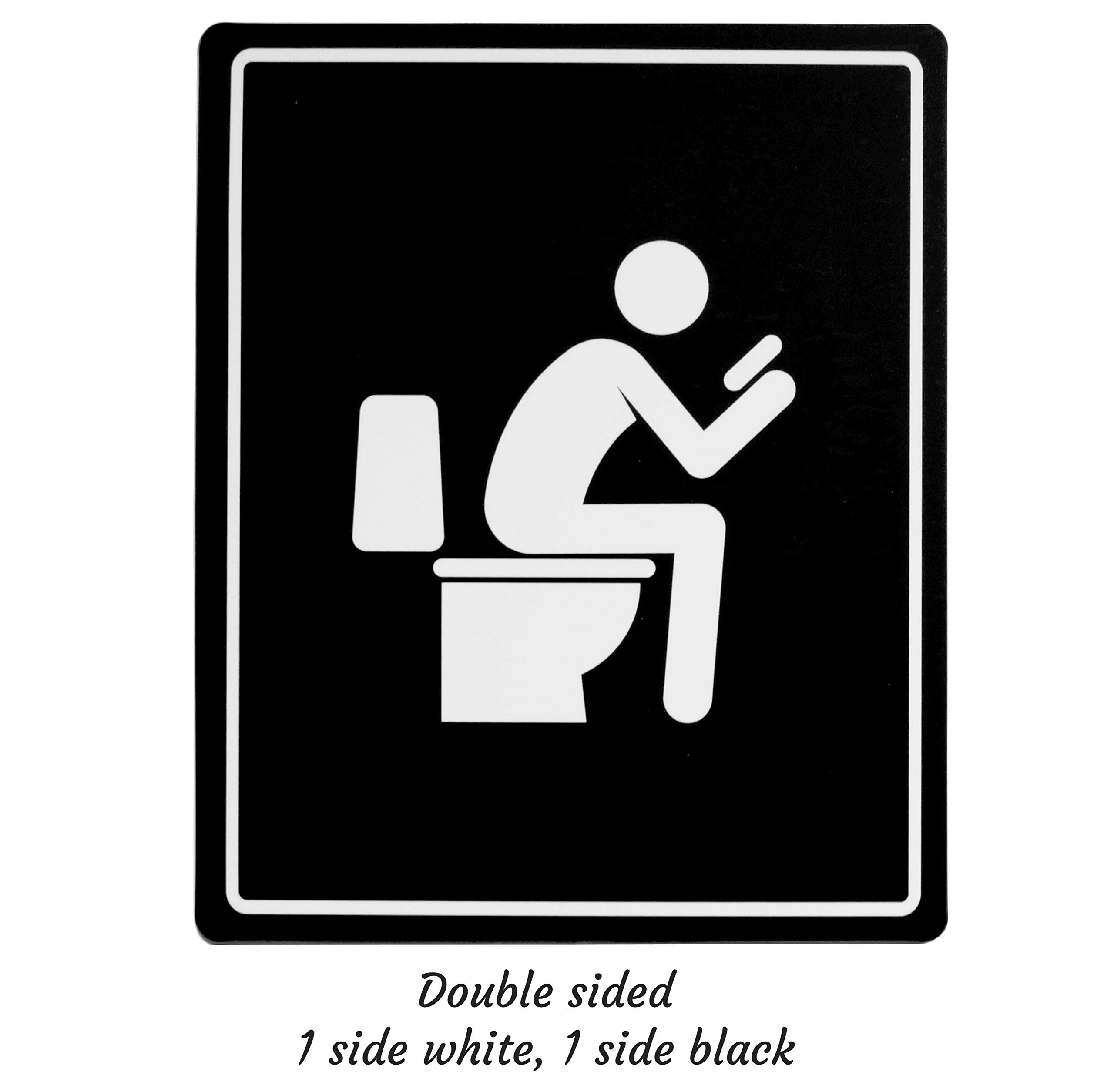 Funny Toilet Signs - Double Sided Adhesive (5.3x6.7