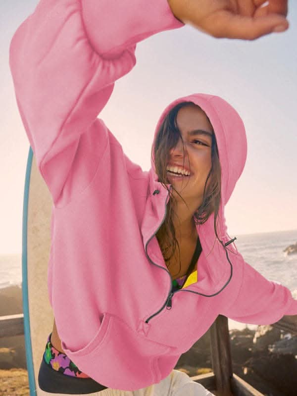 Men's Athletic Half Zip Hoodie - Long Sleeve Pullover for Running, Gym & Outdoor Activities