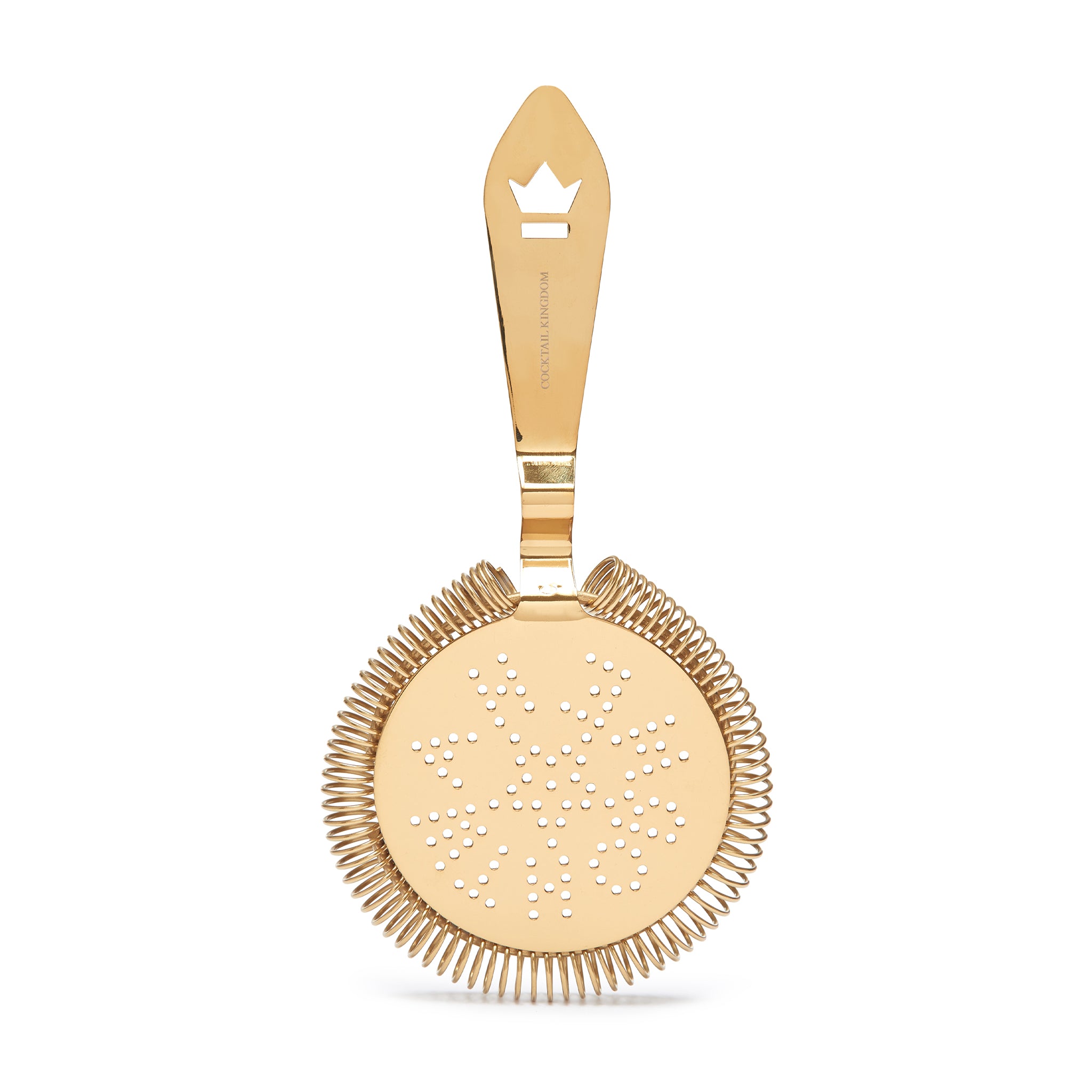 Vintage Style Large Cocktail Strainer - Gold Plated Bar Tool for Mixing Drinks, Cocktail Parties & Home Bars