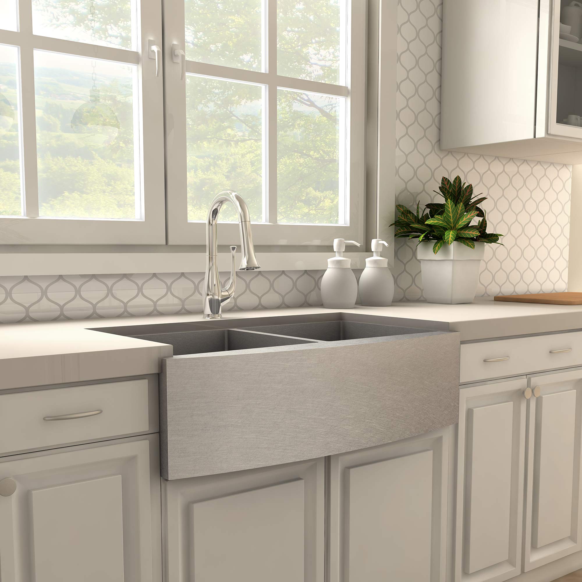 ZLINE Shakespeare Chrome Kitchen Faucet - Pull Down Sprayer, Single Handle, Commercial Grade (11-0129-CH) for Modern Farmhouse & Restaurant Style Kitchens