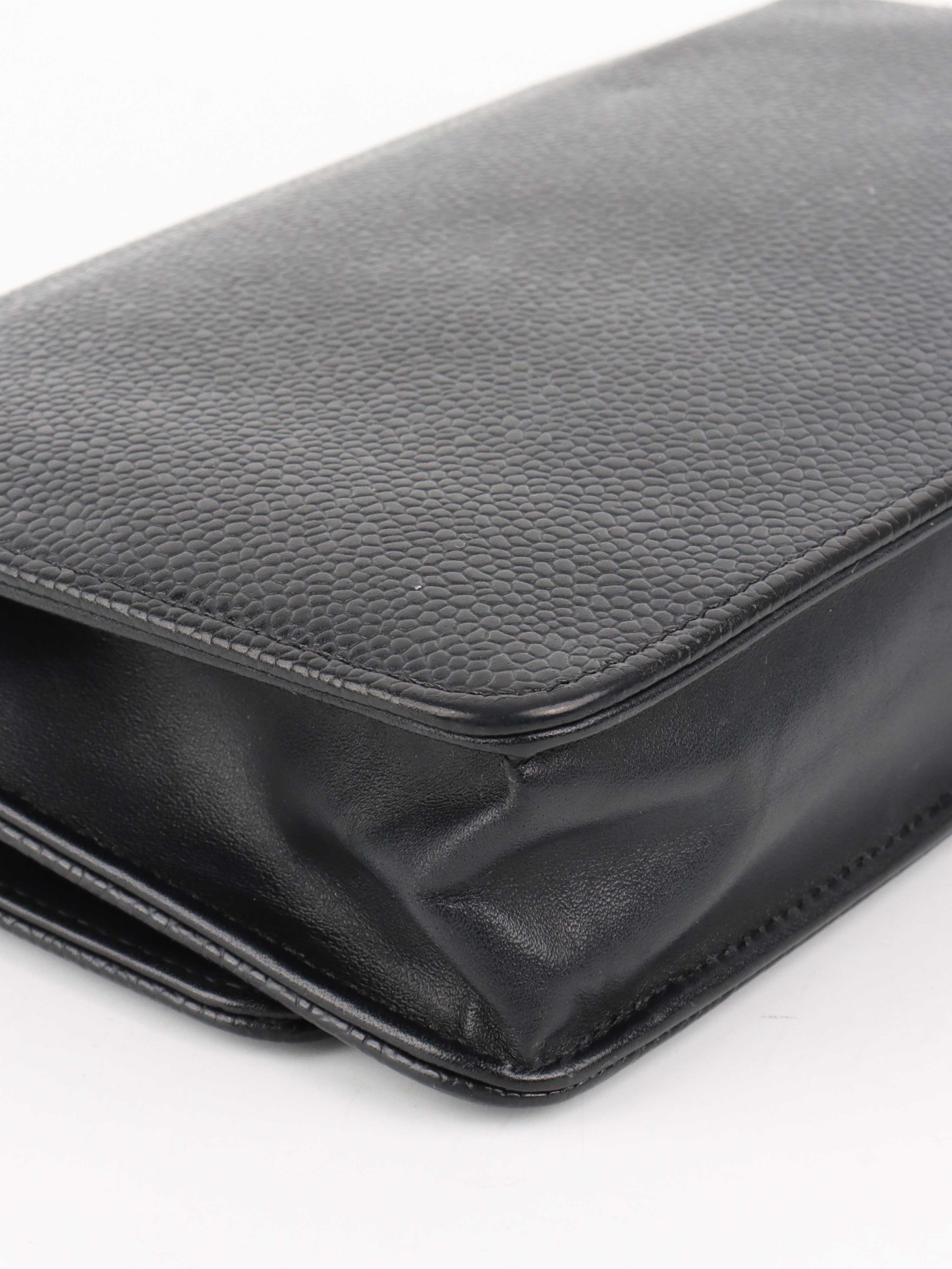 Chanel Black Caviar Leather Wallet on Chain Crossbody Bag for Women - Perfect for Evening Events, Parties & Daily Use