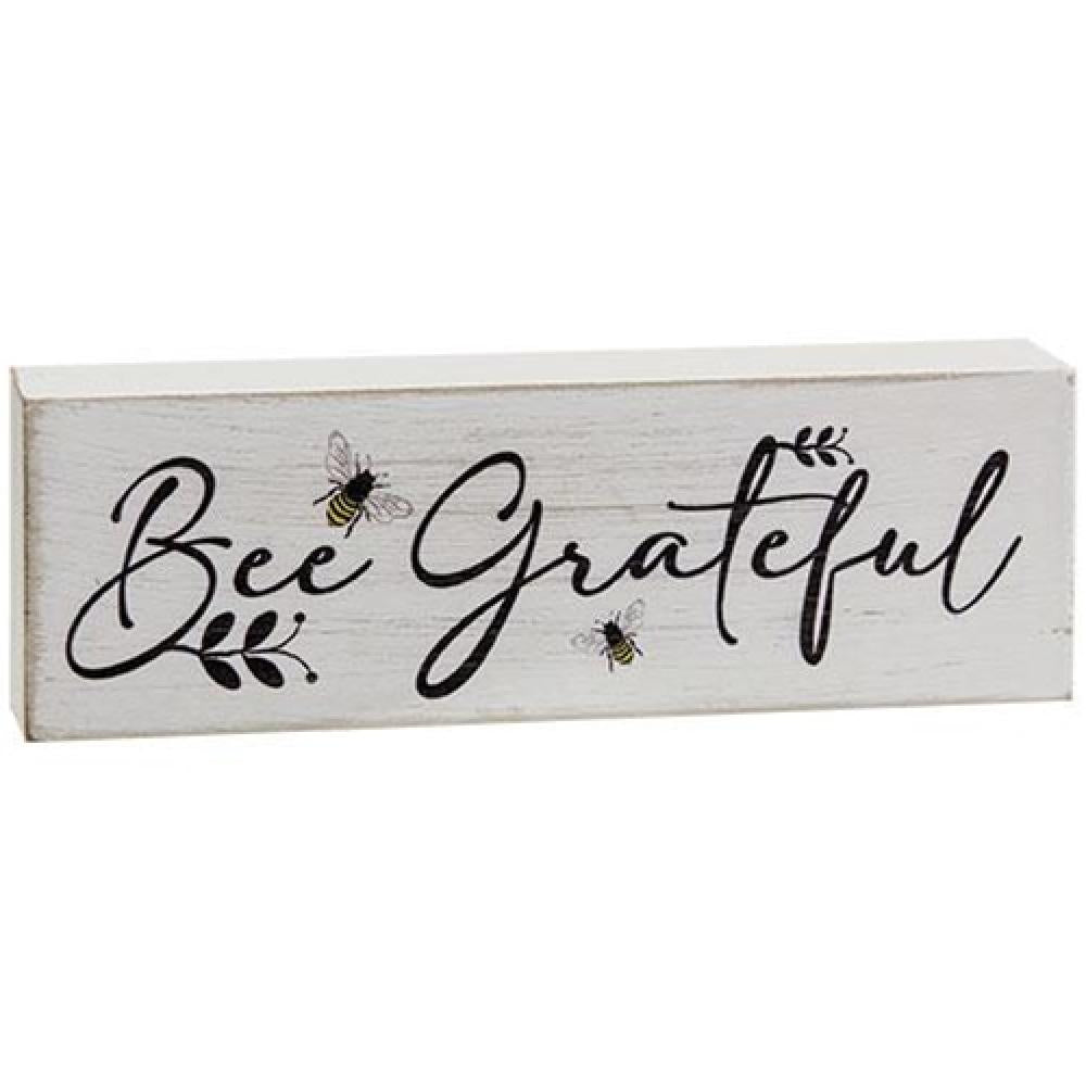 Bee Grateful Wooden Wall Sign - Rustic Farmhouse Home Decor for Living Room, Bedroom & Kitchen - Perfect for Housewarming Gifts & Thanksgiving Decor