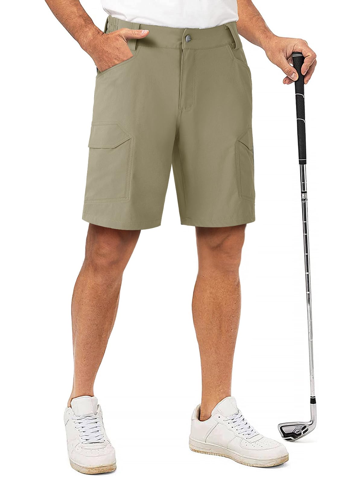 FREEKITE Men's Stretch Golf Shorts - Ripstop Cargo Shorts with 6 Pockets, Quick Dry Tactical Work Shorts for Outdoor Activities - Perfect for Golfing, Hiking, Camping & Casual Wear