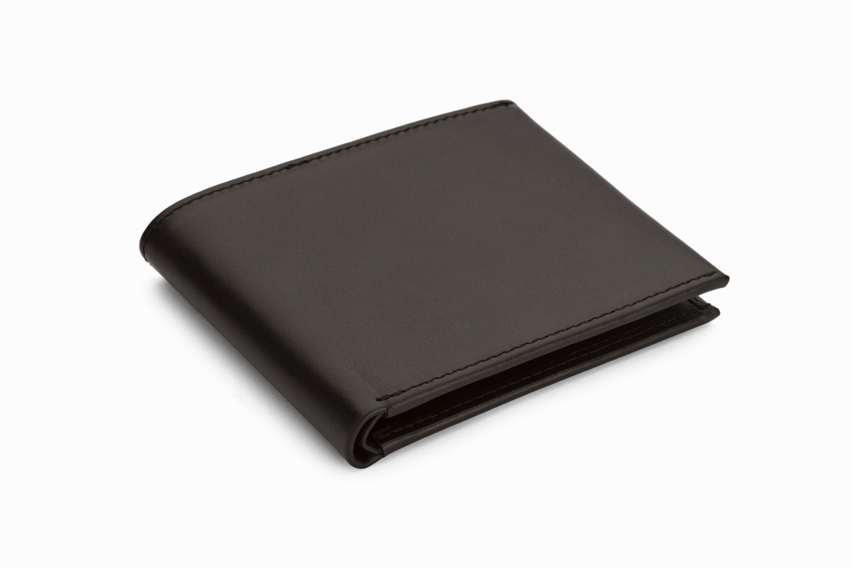 Slim Black Leather Wallet for Men & Women - RFID Blocking Minimalist Bifold Wallet for Everyday Use & Travel
