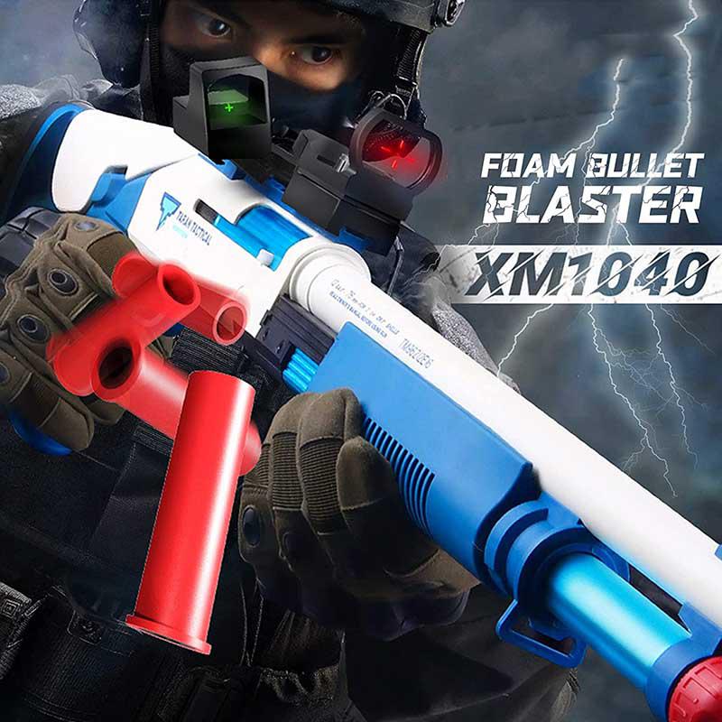 UDL XM1014 Shell Ejecting Foam Dart Blaster Toy - 12 Dart Capacity, Pump Action - Outdoor Nerf Battle Games, Backyard Target Practice (US Stock)