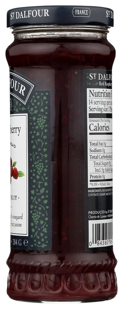 St Dalfour Organic Red Raspberry Fruit Spread - All Natural, No Preservatives | Perfect for Toast, Yogurt & Desserts