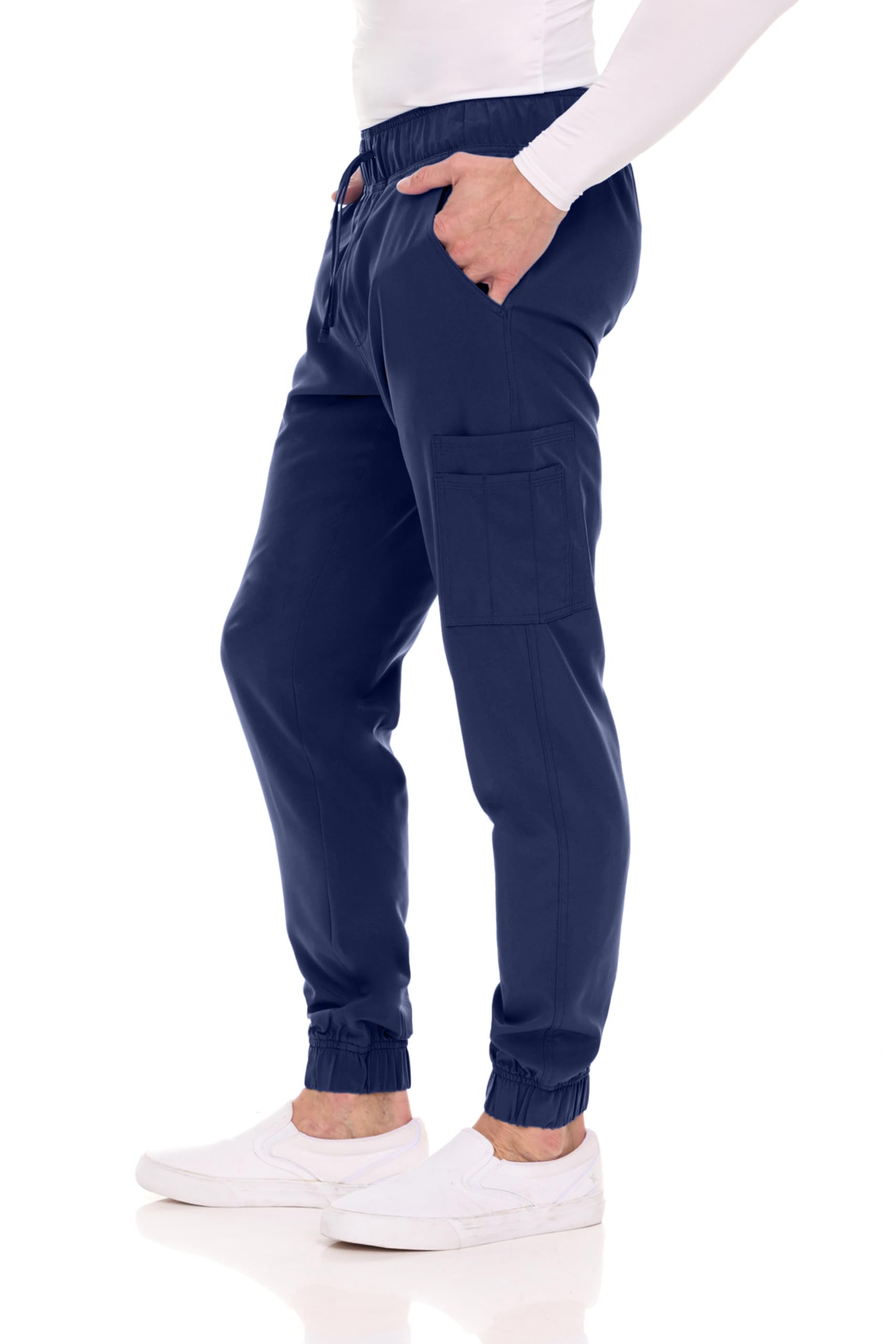MediChic Men's Stretch Scrub Jogger Pants with 6 Pockets - 8+ Color Options | Comfortable Medical Scrubs for Doctors, Nurses & Healthcare Professionals