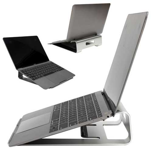 Ergonomic Aluminum Laptop Stand for MacBook Pro/Air & Tablets - Adjustable Desktop Notebook Holder with Cooling Ventilation - Perfect for Home Office, Gaming & Workspace Setup