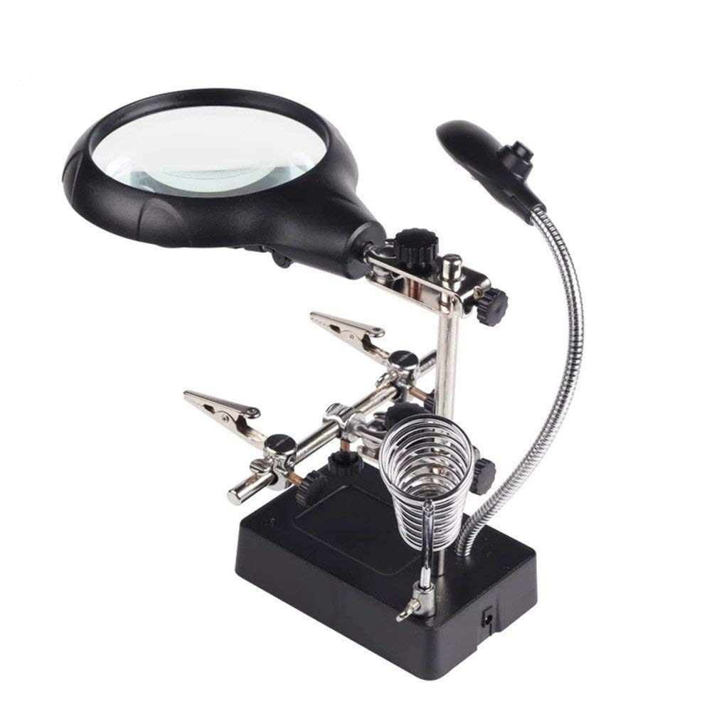 10x HD Magnifying Glass with LED Light - Hands-Free Desk Magnifier for Industrial Electronics, Welding, Watch & Phone Repair, Reading - Perfect for Crafts, Hobbies & Elderly Use
