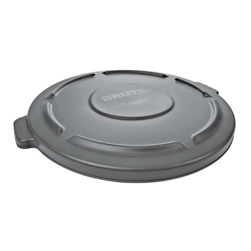 32 Gallon Round Brute Trash Can Set - Heavy Duty Commercial Garbage Bin with Lid for Kitchen, Office, Restaurant & Outdoor Use