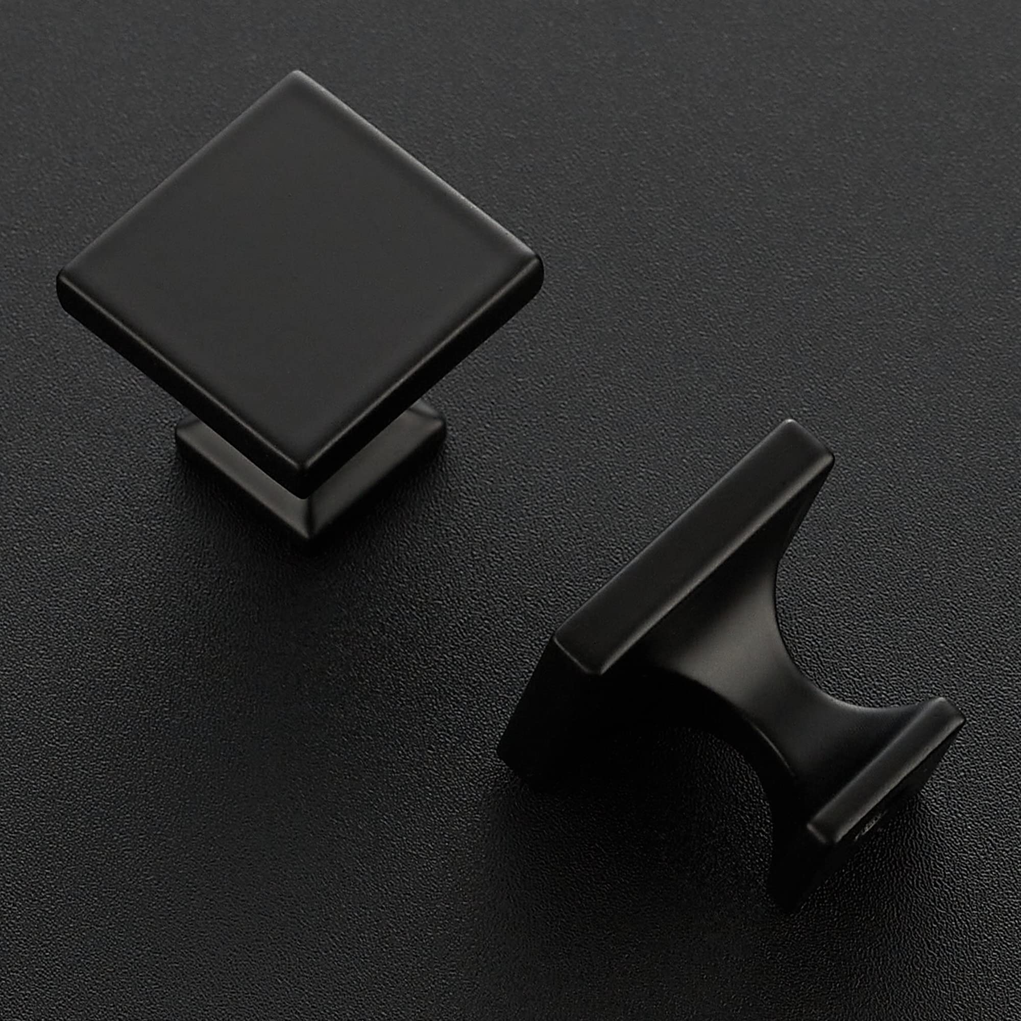 Matte Black Square Cabinet Knobs - 30 Pack for Kitchen Cabinets, Drawers & Furniture Hardware | Durable & Stylish Cabinet Pulls for Home Renovation & DIY Projects