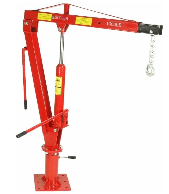 GARVEE 3 Ton Heavy Duty Hydraulic Engine Hoist - 2000Lbs Capacity, 360° Swivel Base, Foldable Design with Removable Cylinder for Pickup Trucks & Auto Repair Shops | Perfect for Engine Removal, Vehicle Maintenance, and Workshop Lifting Tasks