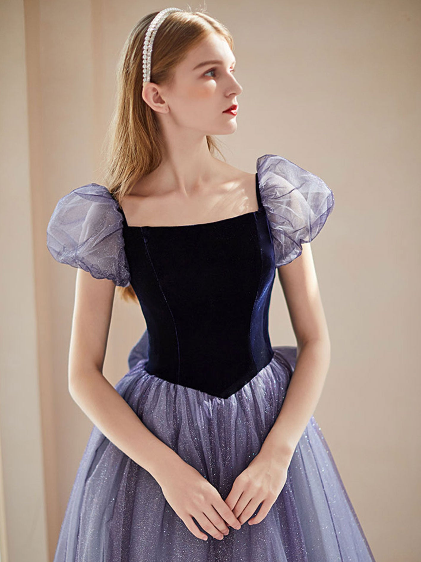Elegant Purple A-Line Tulle Long Prom Dress for Women - Formal Evening Gown for Homecoming, Ball, Wedding Guest & Special Occasions